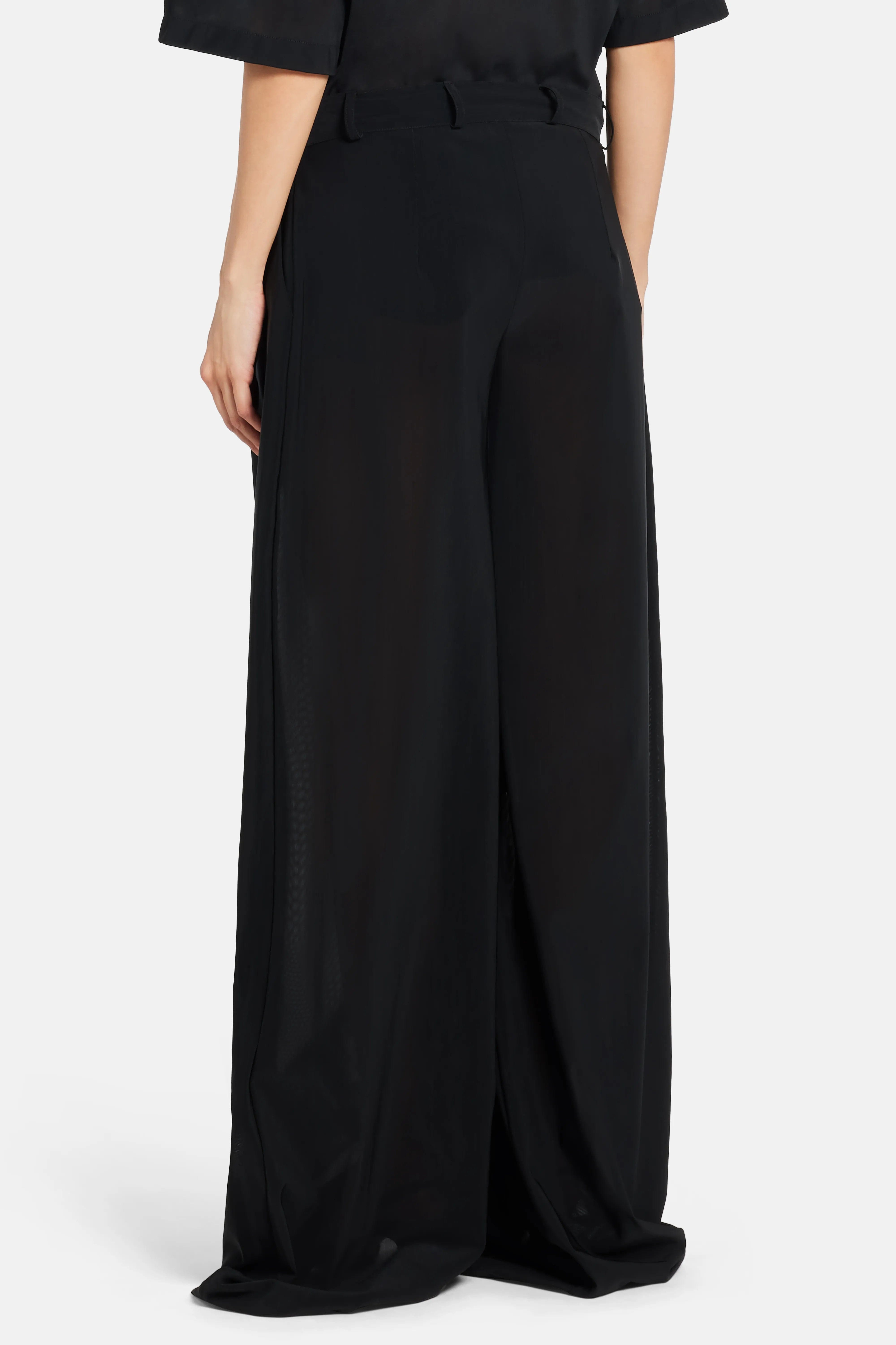 MRS KEEPA Straight Wide Legged Trousers in Black