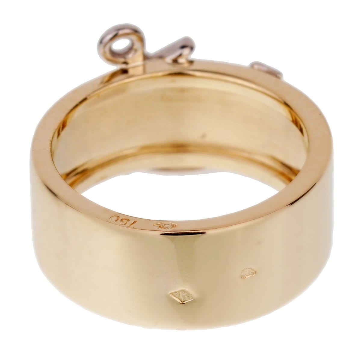 Hermes 18k Yellow Gold Anchor Cocktail Band Ring Sz 5