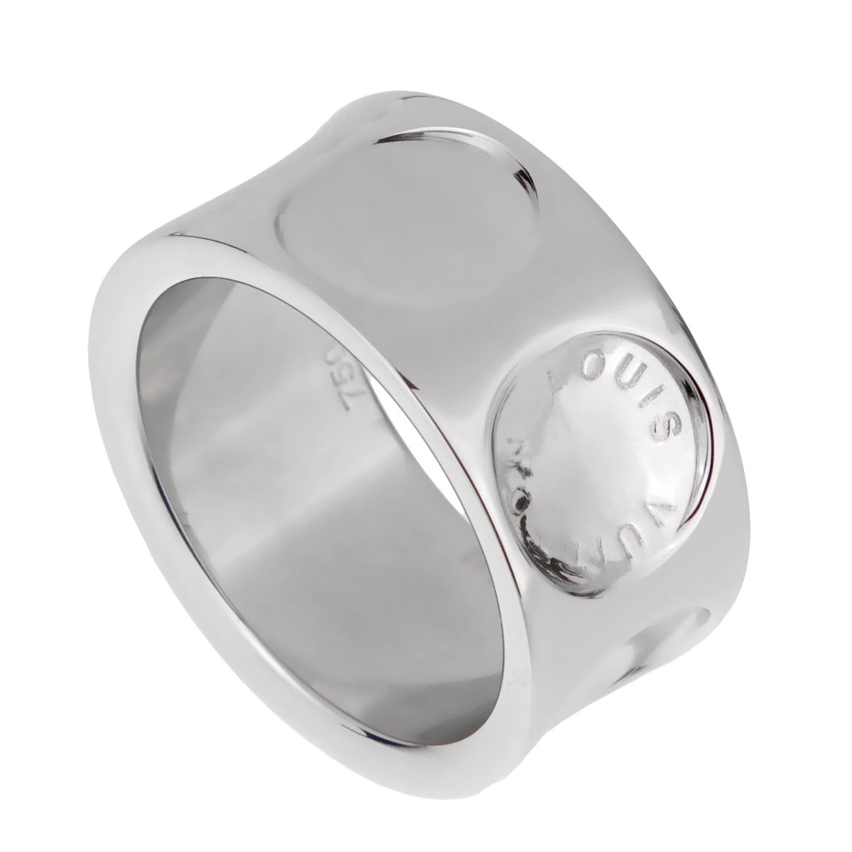 Louis Vuitton Empreinte 18k White Gold Band Ring
