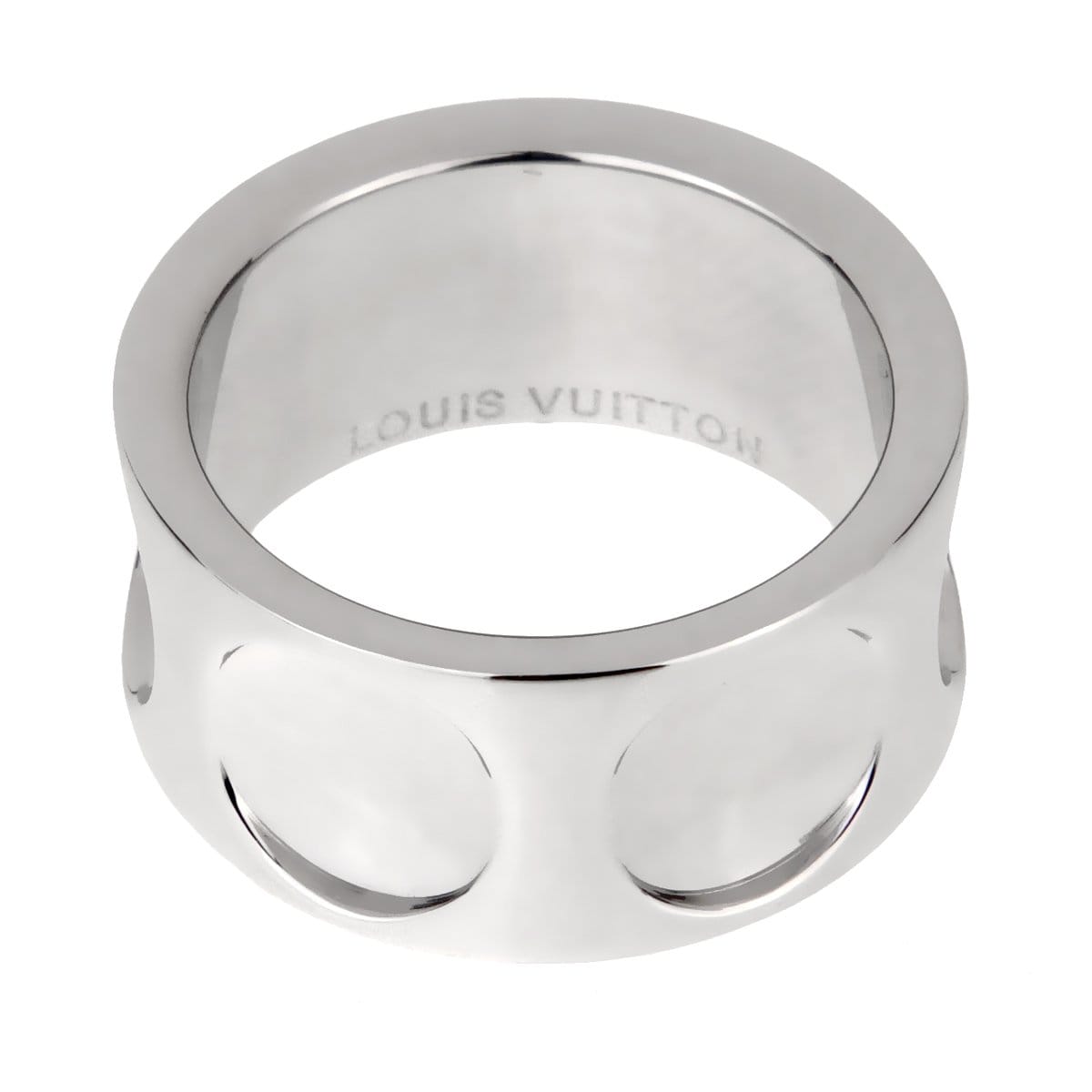 Louis Vuitton Empreinte 18k White Gold Band Ring