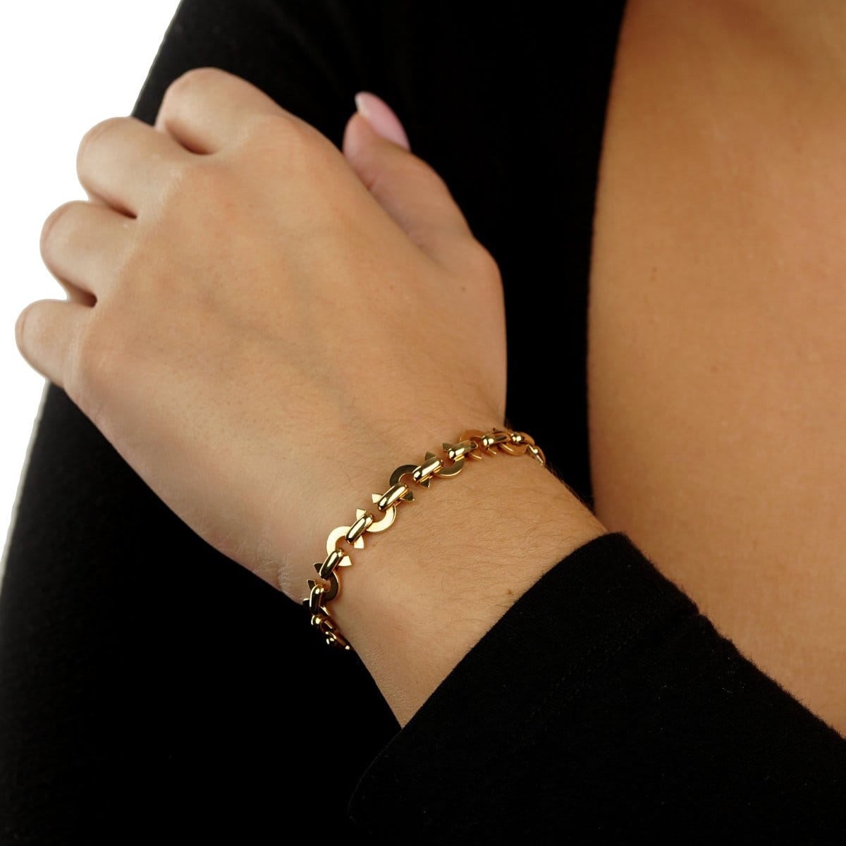 Chanel Vintage 18k Yellow Gold C de Chanel Charm Bracelet