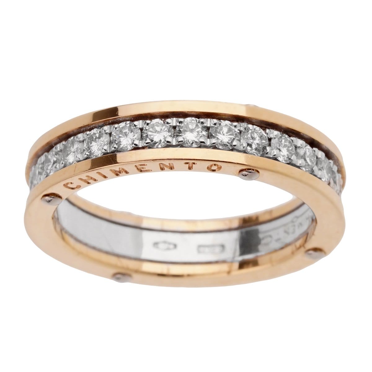 Chimento Diamond Eternity 18k Rose & White Gold Band Ring