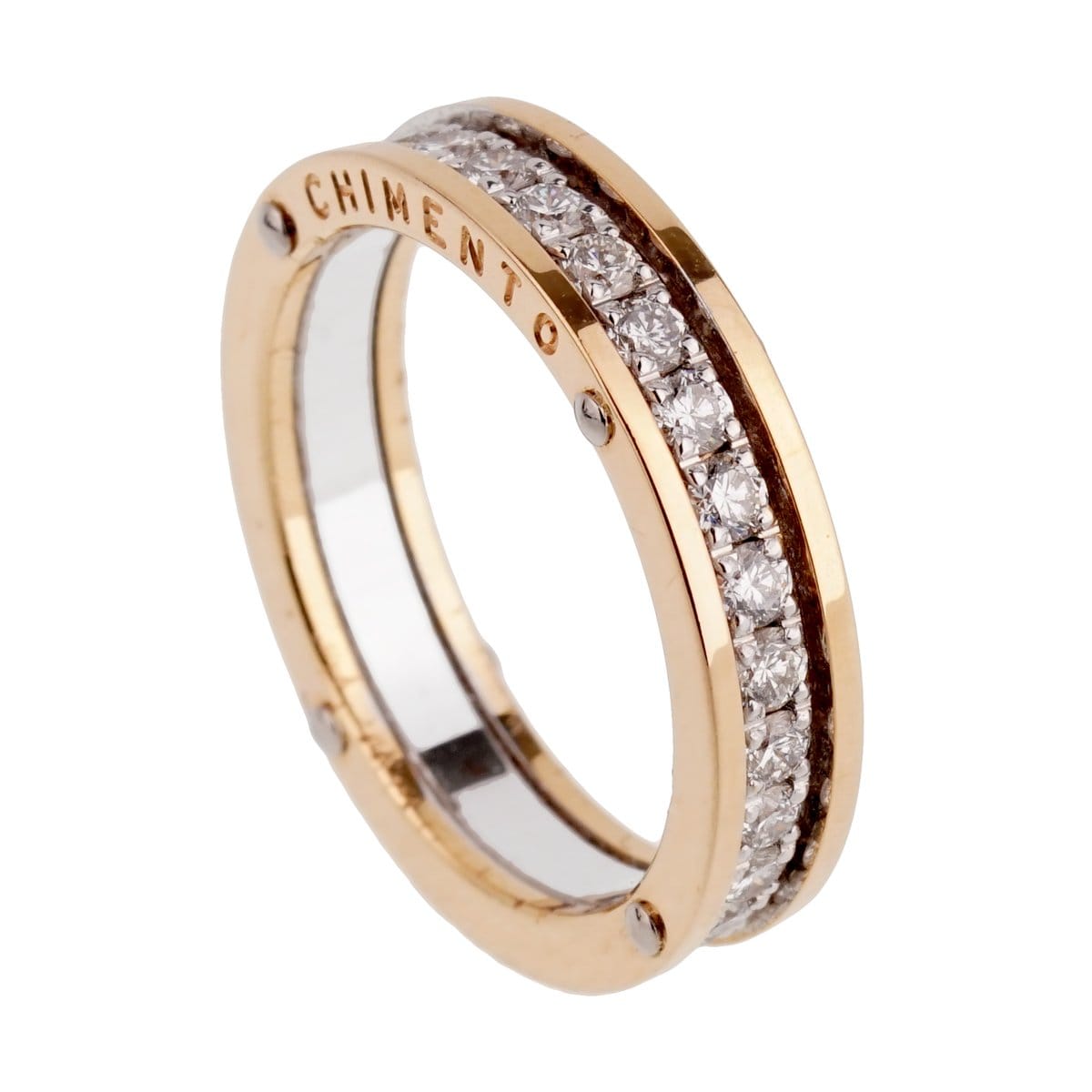 Chimento Diamond Eternity 18k Rose & White Gold Band Ring