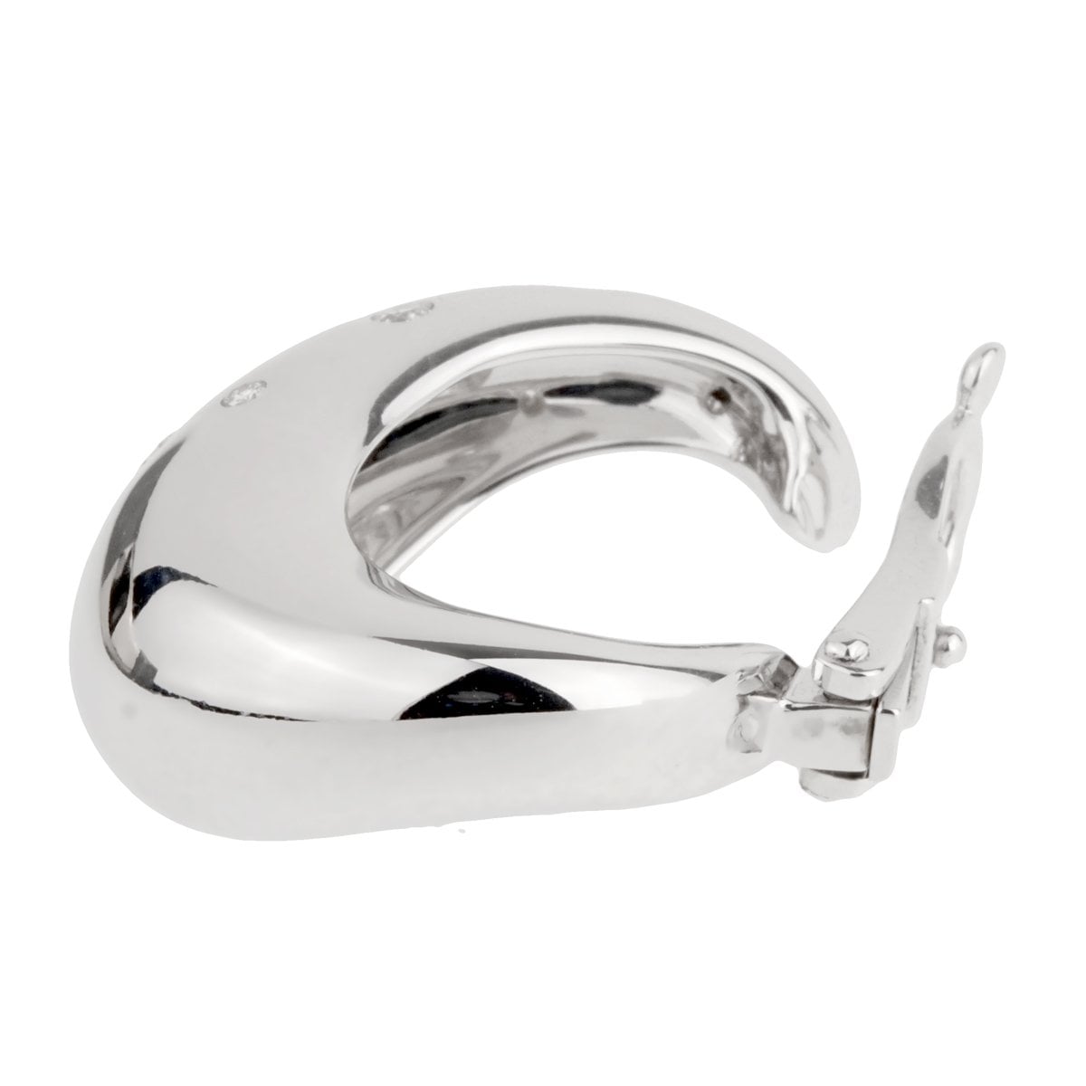 Fred of Paris Diamond Hoop 18k White Gold Earrings