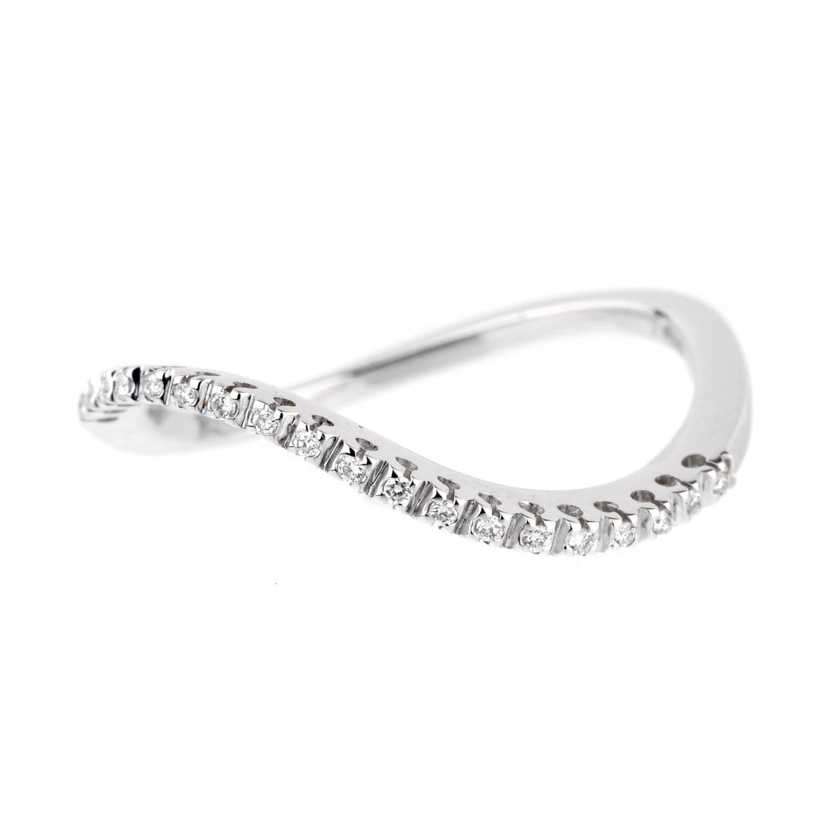 Recarlo Wave Diamond 18k White Gold Band Ring