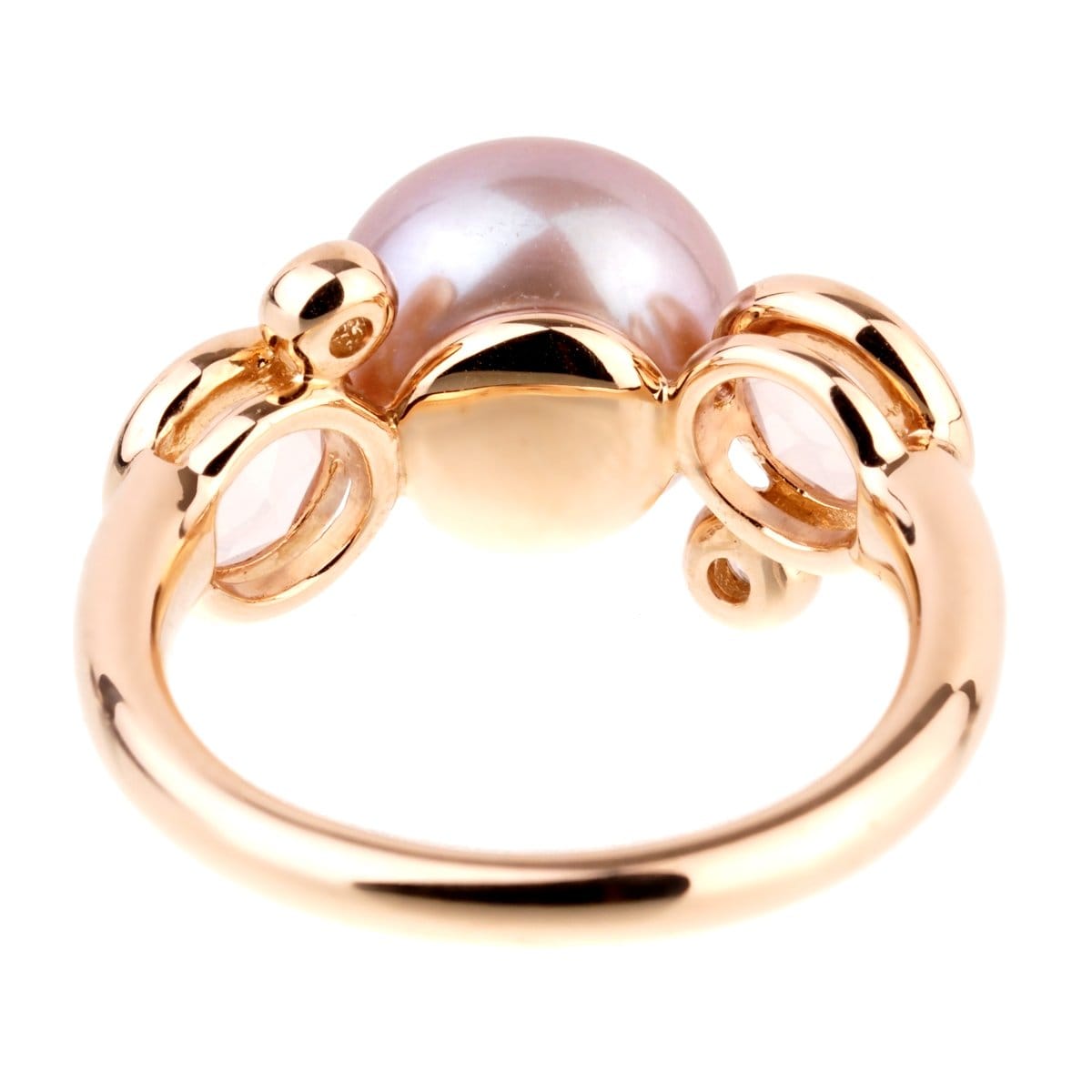 Mimi Milano Quartz Pearl Diamond 18k Rose Gold Cocktail Ring