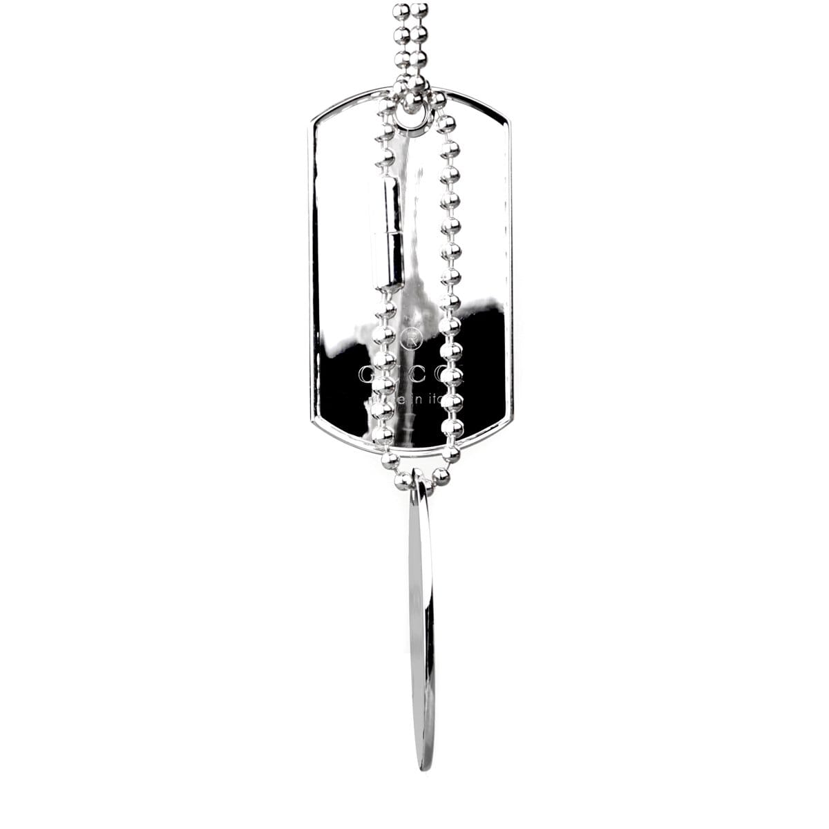 Gucci Dog Tag Sterling Silver Pendant Necklace