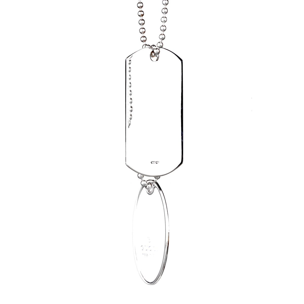 Gucci Dog Tag Silver Necklace