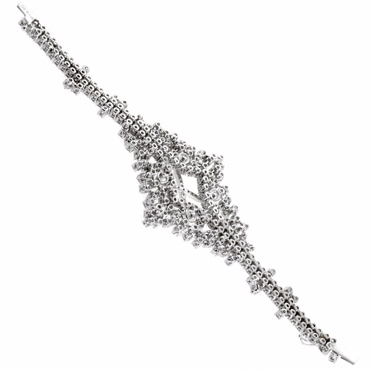 Estate Petite Ladies Flexible Diamond Tennis 18k White Gold Bracelet
