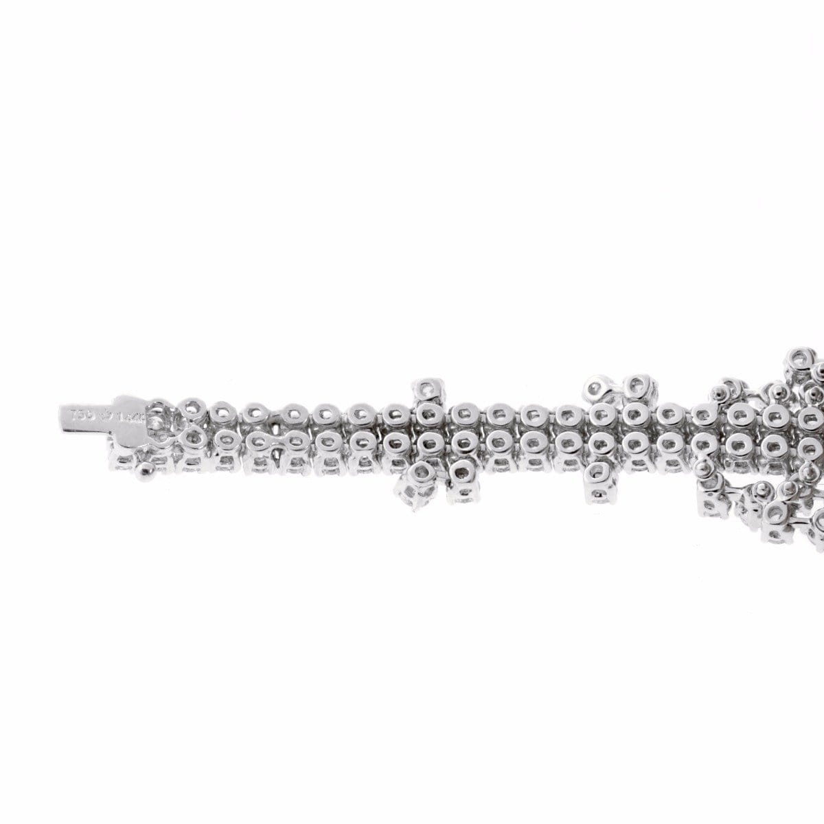 Estate Petite Ladies Flexible Diamond Tennis 18k White Gold Bracelet