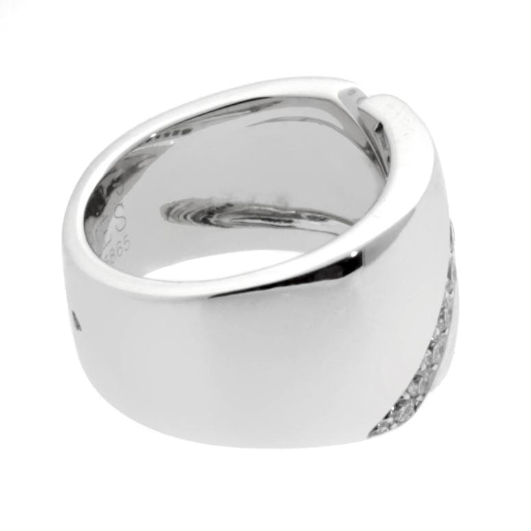 Hermes Vintage Bypass Diamond 18k White Gold Cocktail Ring