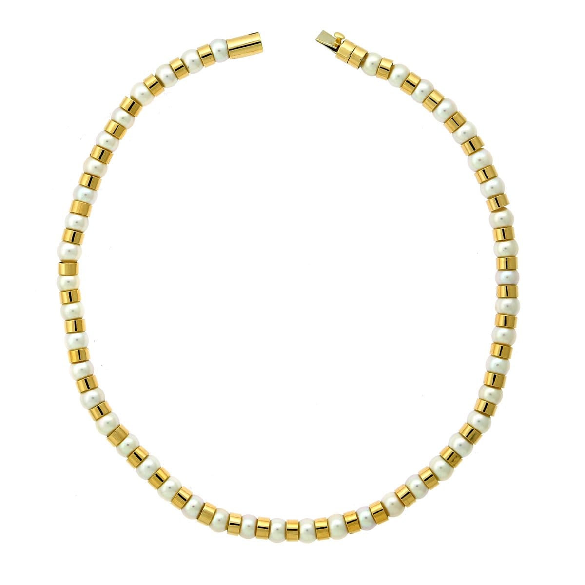 Chanel Vintage 18k Yellow Gold Pearl Beaded Necklace