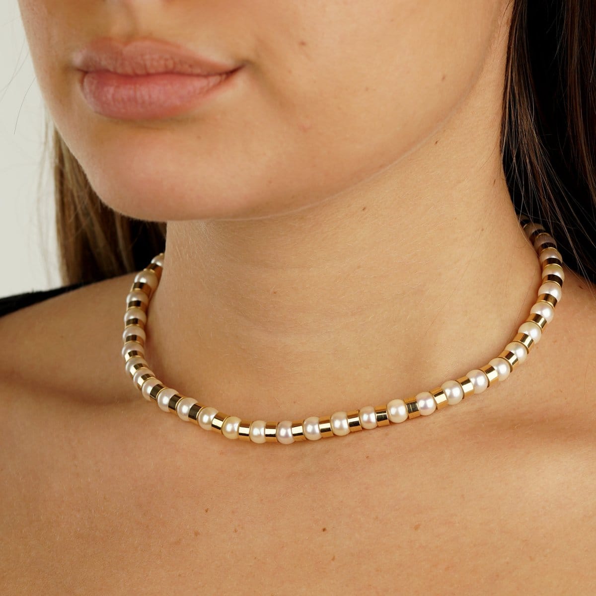 Chanel Vintage 18k Yellow Gold Pearl Beaded Necklace