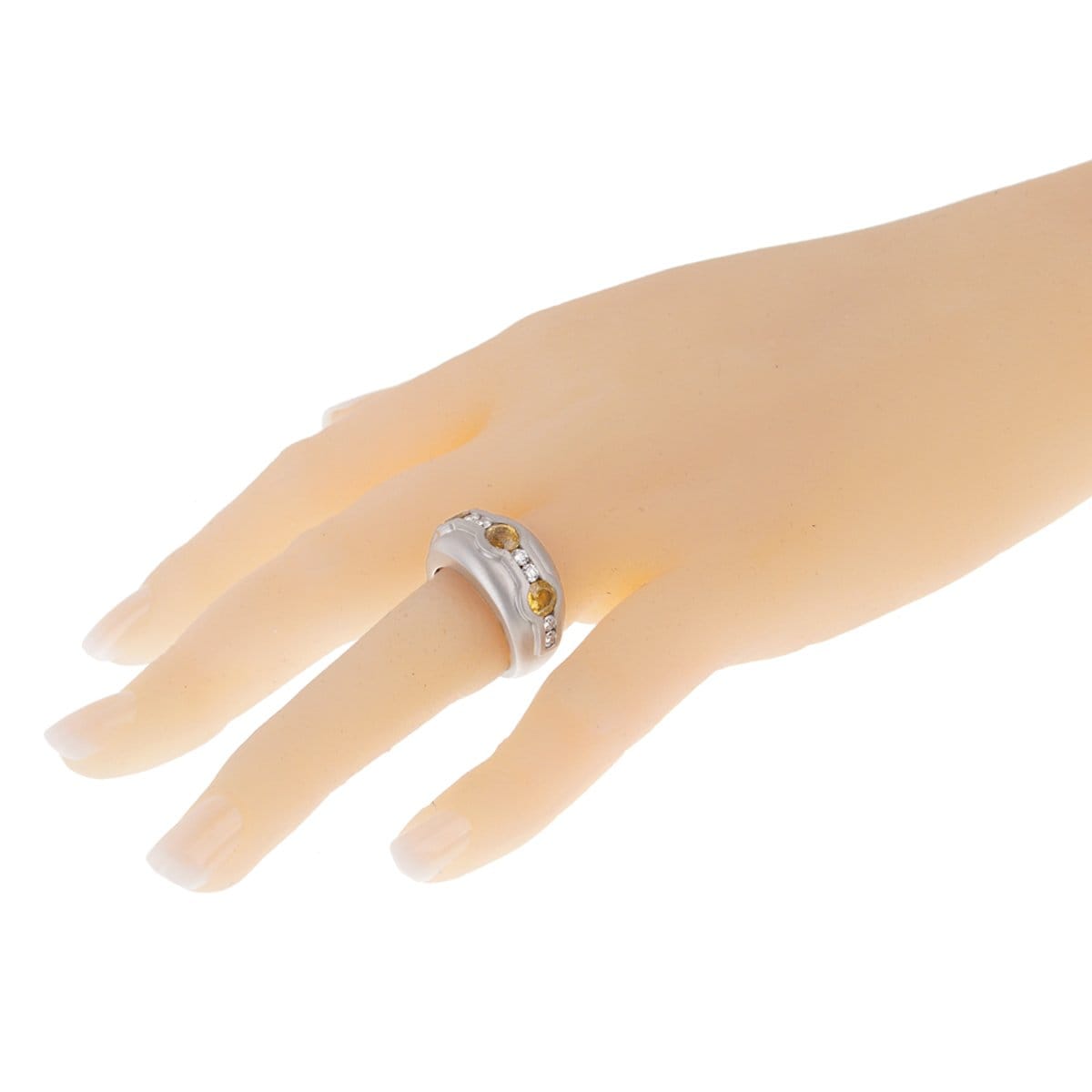 Kieselstein Cord Barry Kieselstein Cord Diamond Yellow Sapphire Platinum Ring
