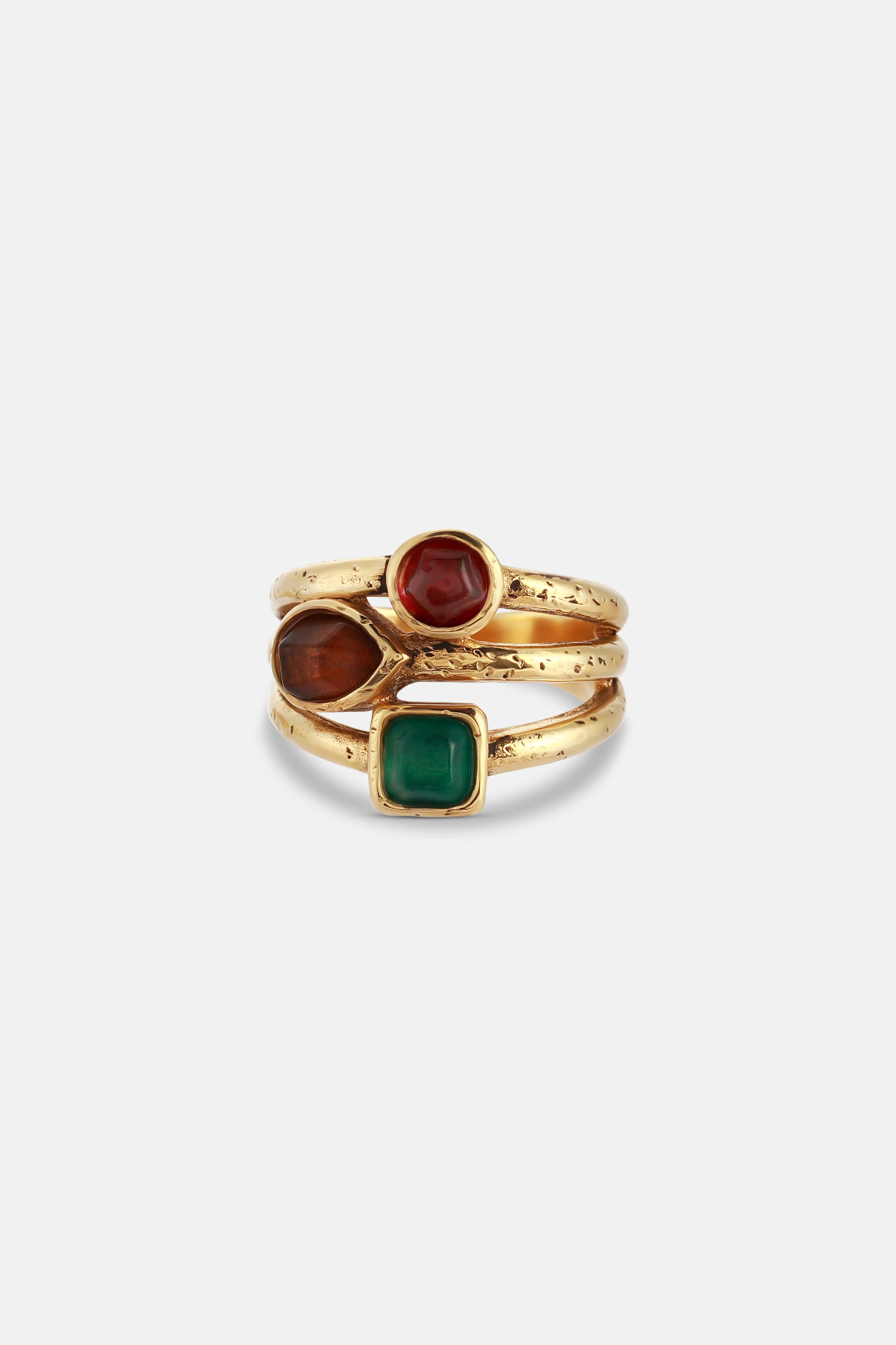 GOOSSENS PARIS Mini Cabochons Ring in Gold