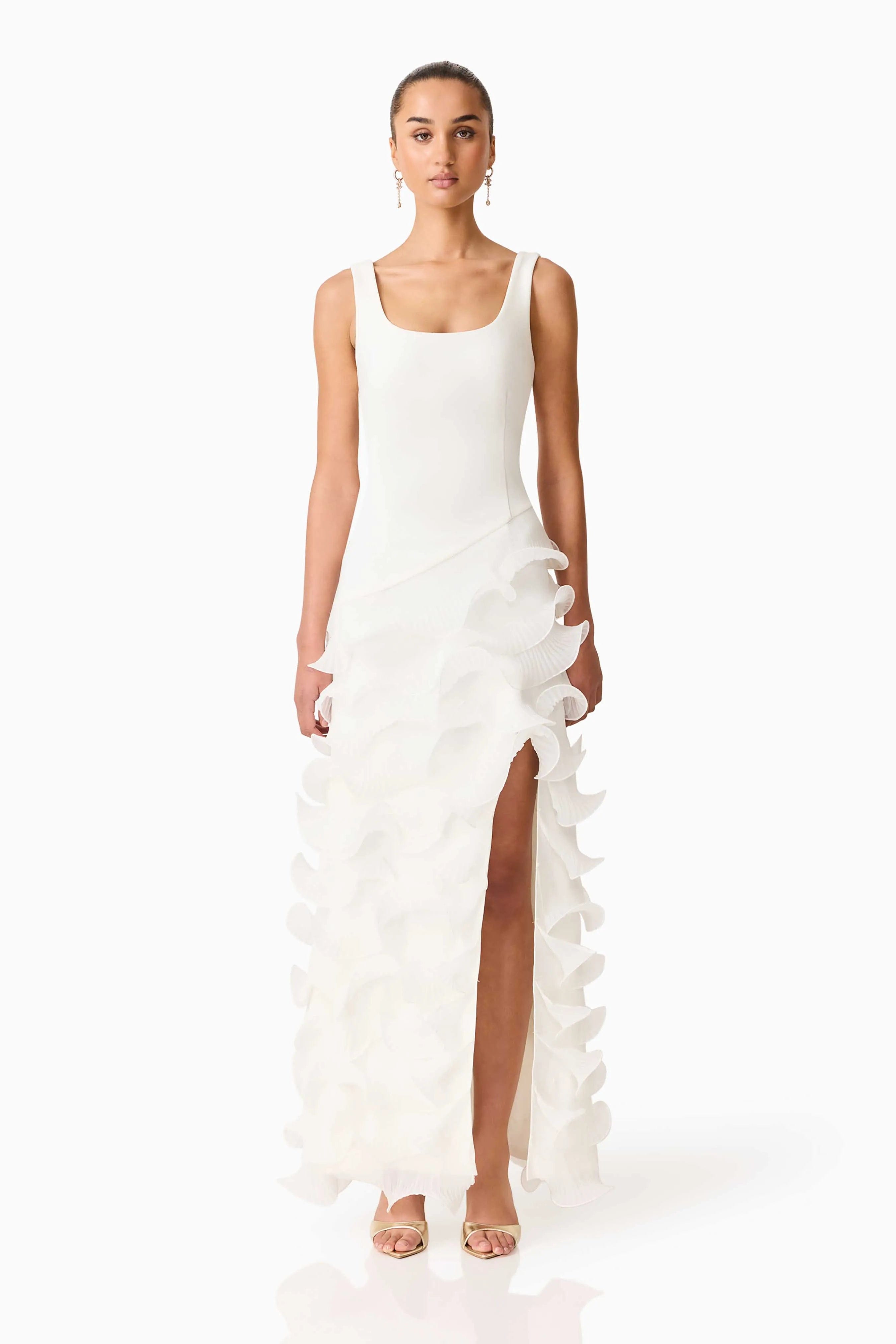 ELLIATT Veda Hi-Lo Maxi Dress in White