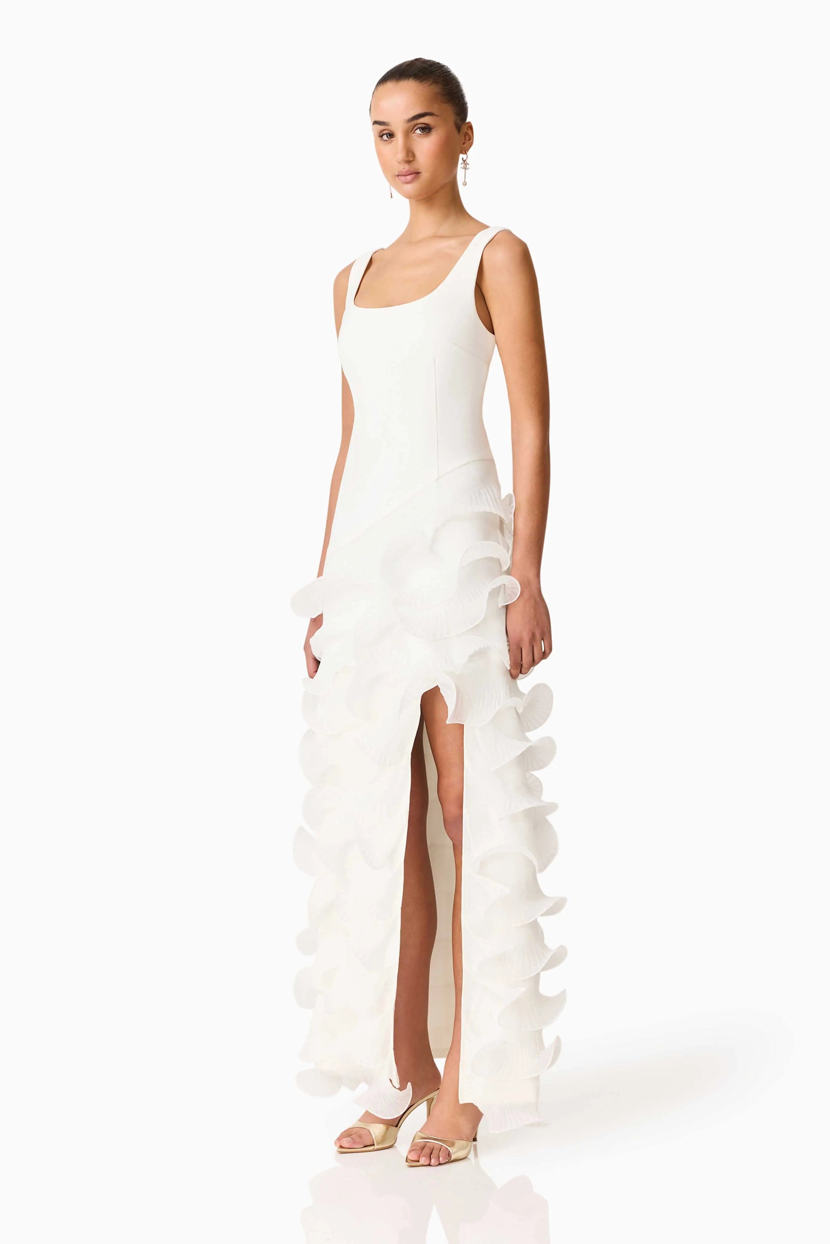 ELLIATT Veda Hi-Lo Maxi Dress in White