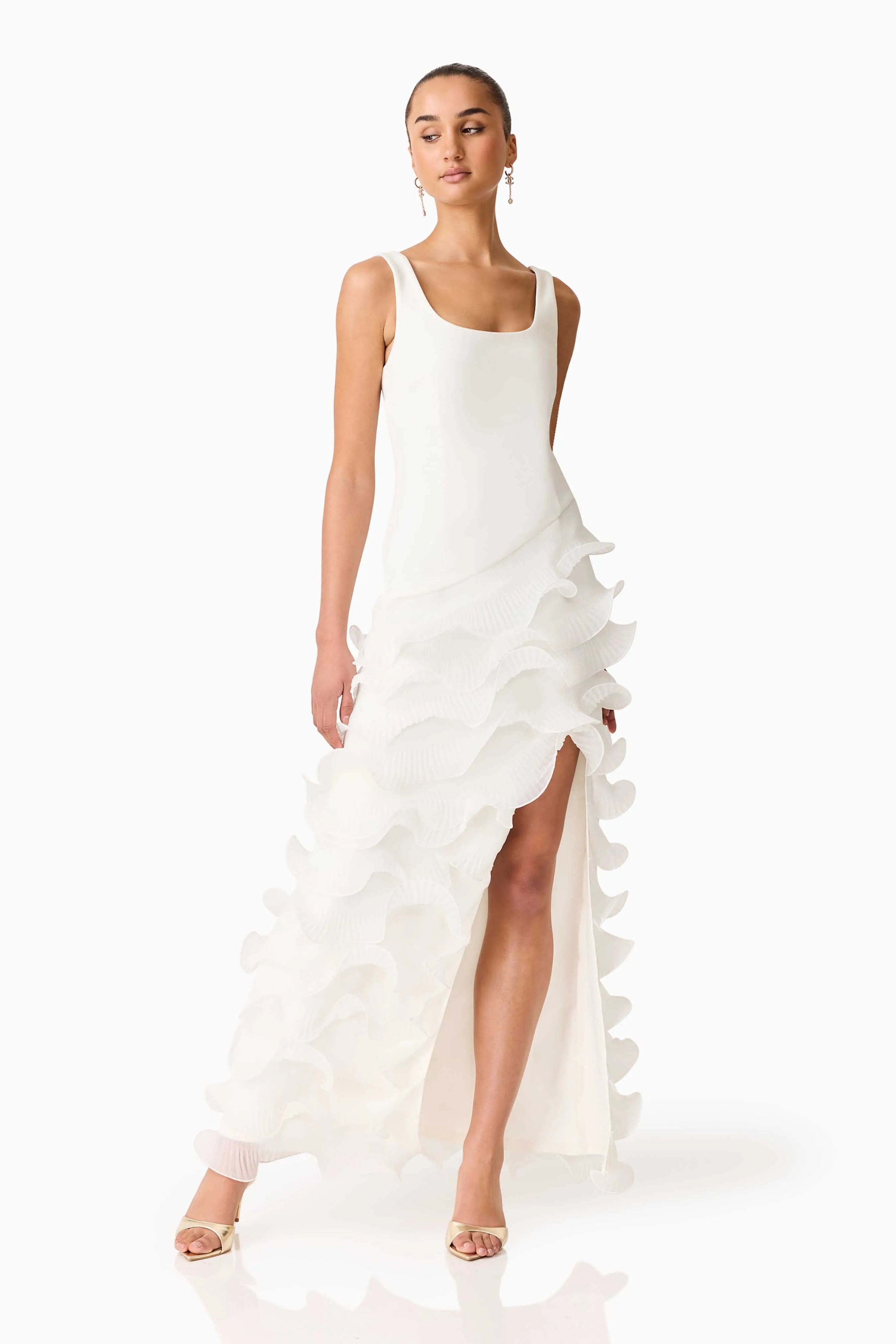 ELLIATT Veda Hi-Lo Maxi Dress in White
