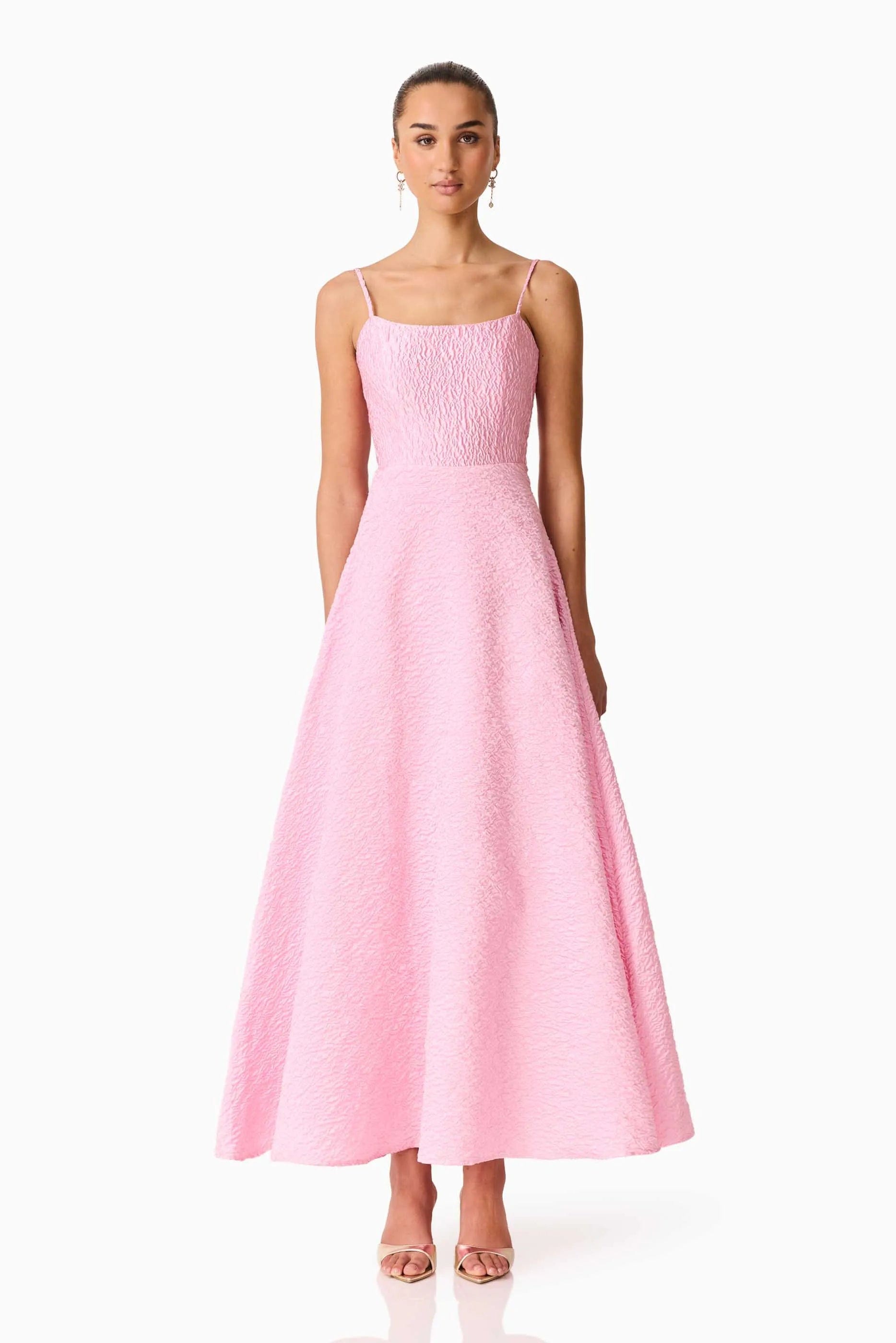 ELLIATT Briallen Jacquard Sleeveless Maxi Dress in Pink