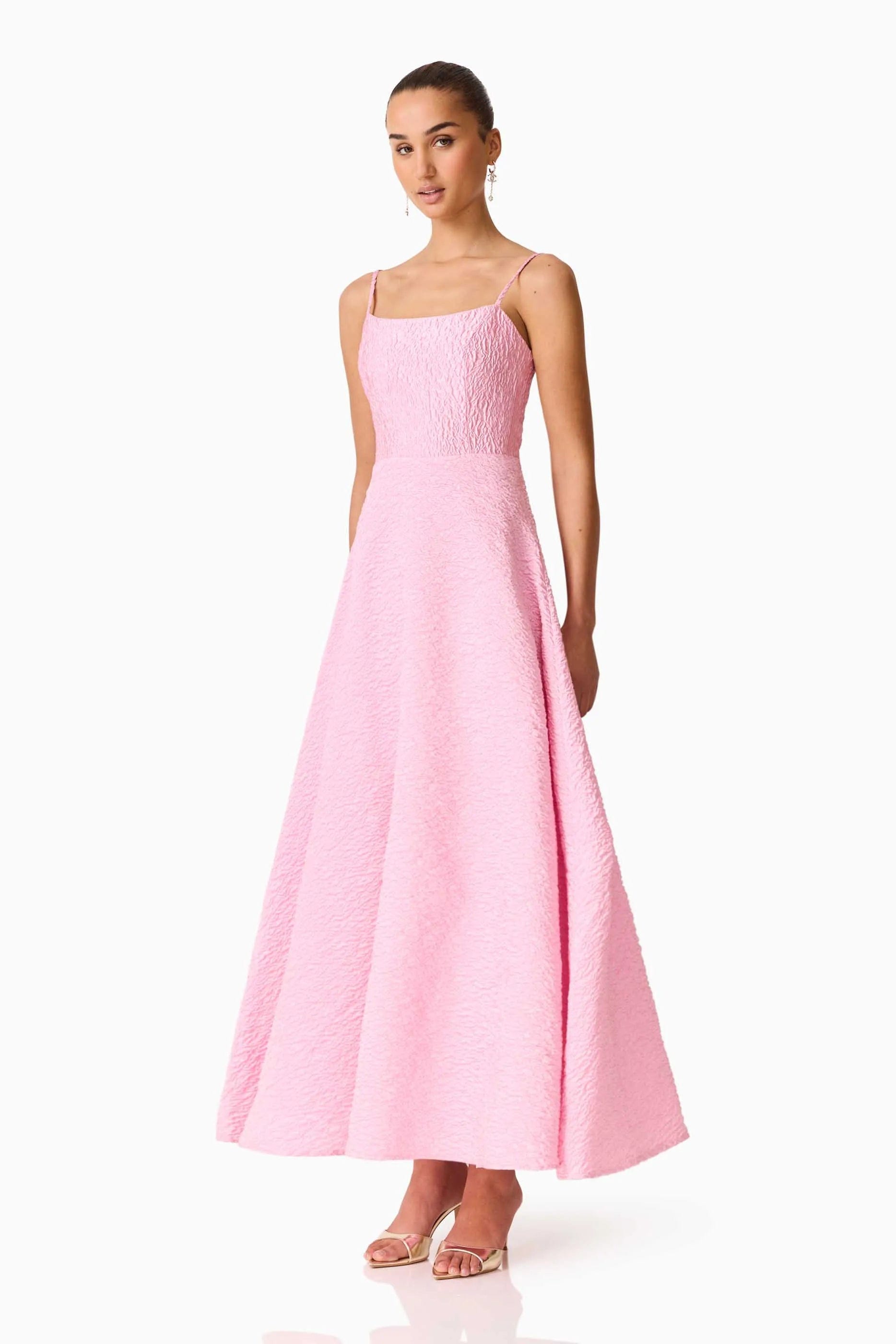 ELLIATT Briallen Jacquard Sleeveless Maxi Dress in Pink
