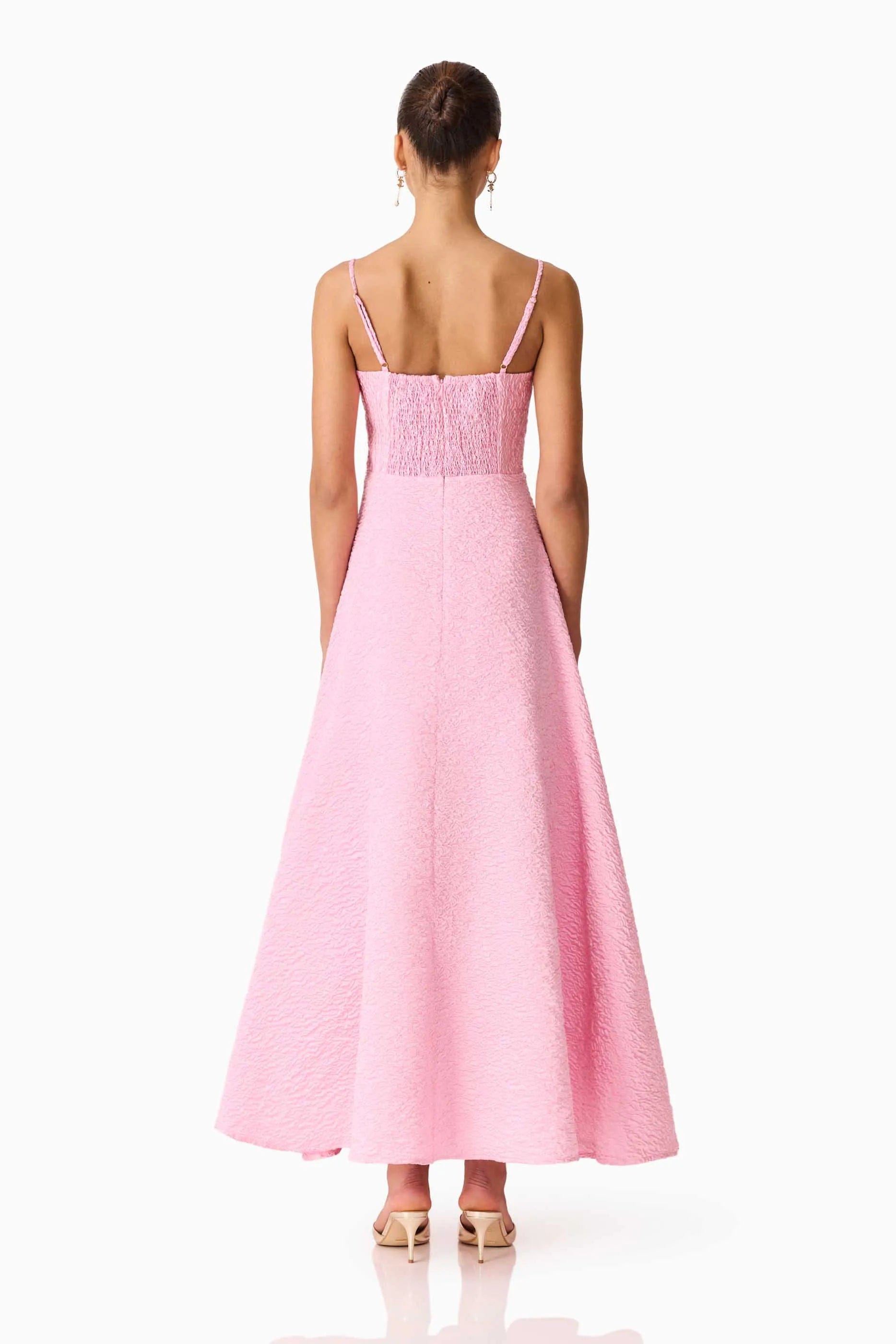 ELLIATT Briallen Jacquard Sleeveless Maxi Dress in Pink