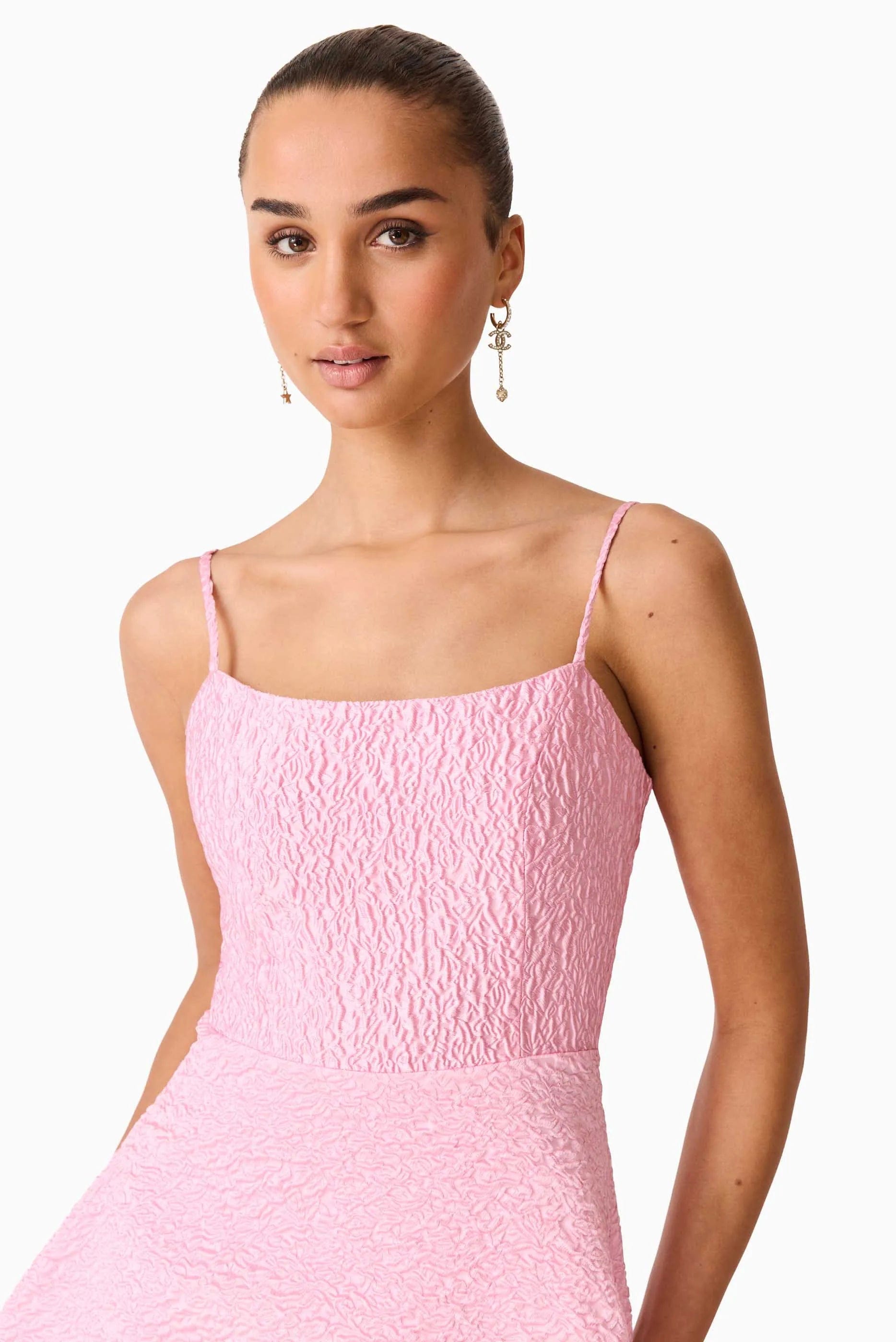 ELLIATT Briallen Jacquard Sleeveless Maxi Dress in Pink