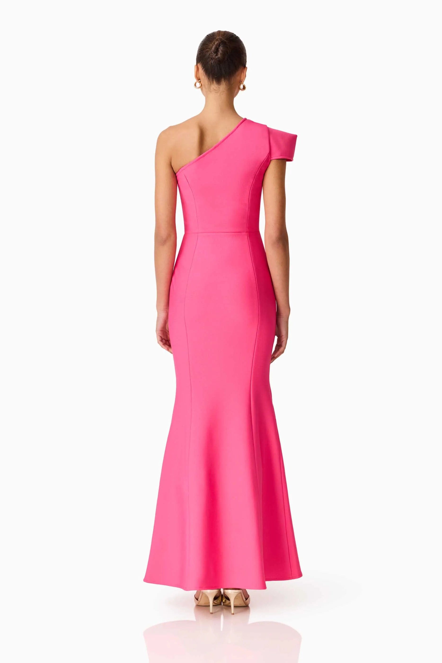 ELLIATT Opline One Shoulder Floral Maxi Dress in Pink