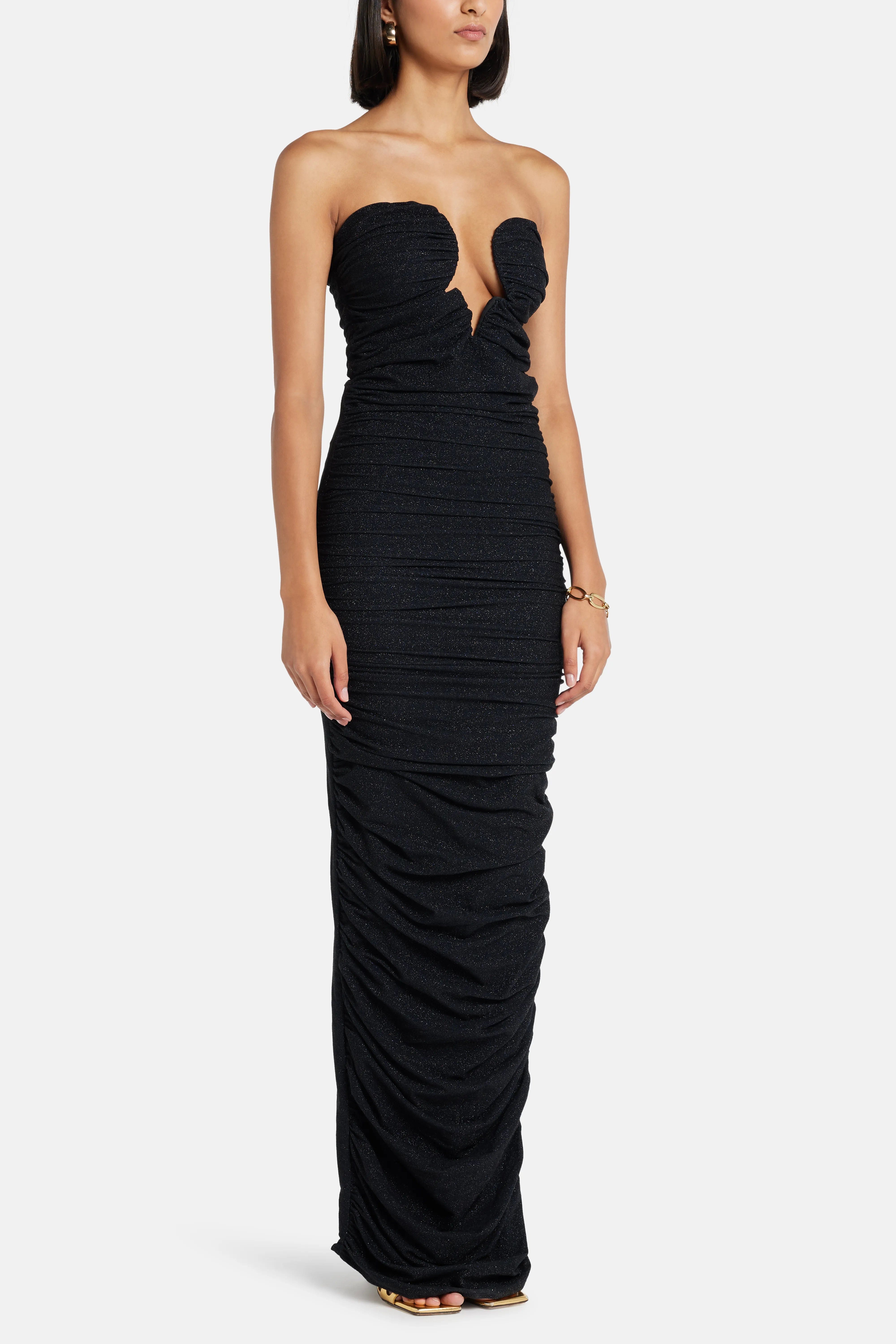 LEDIEL Topacio Strapless Maxi Dress in Black