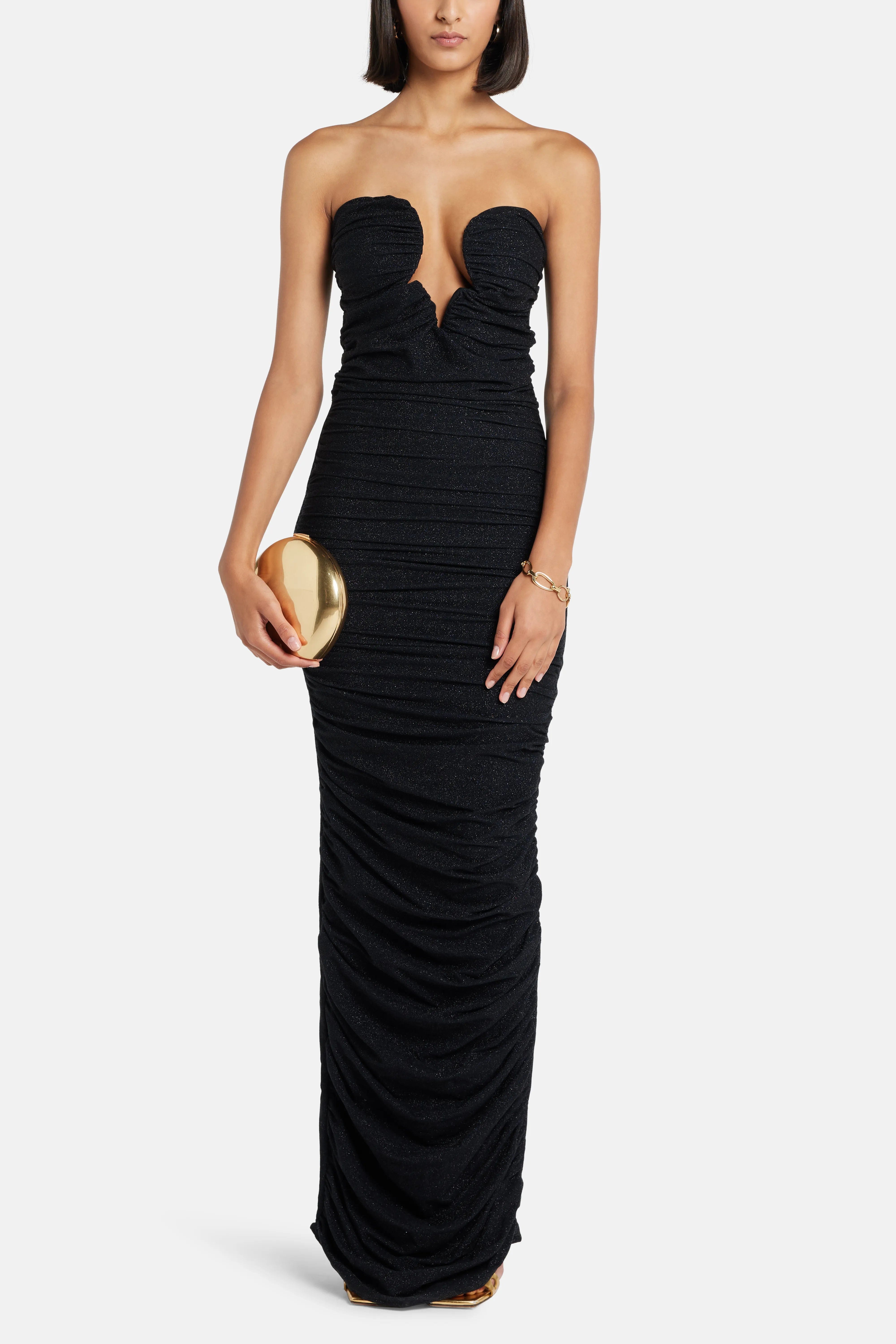 LEDIEL Topacio Strapless Maxi Dress in Black