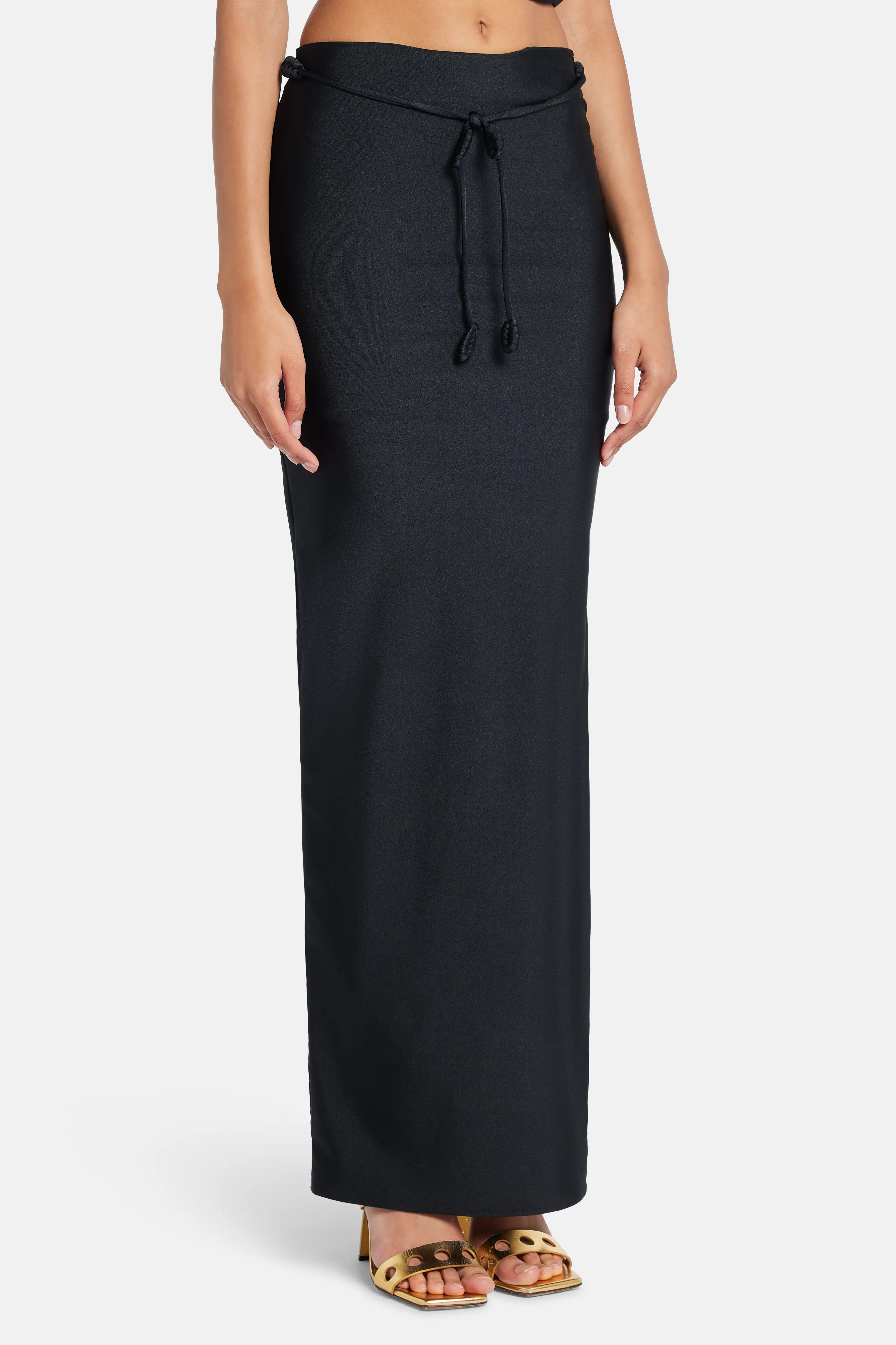 LEDIEL Pitaya Belted Maxi Skirt in Black
