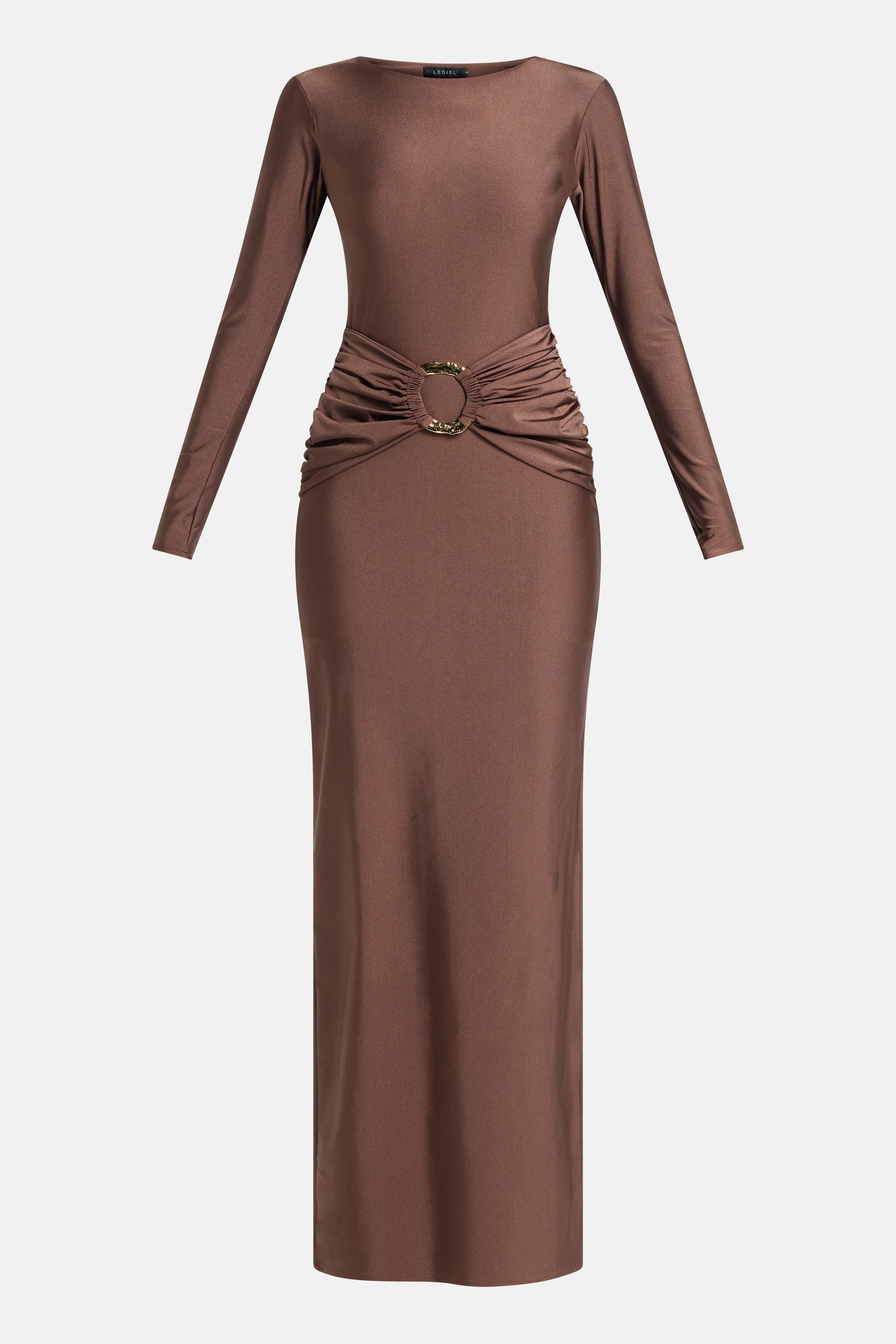 LEDIEL Duna Maxi Dress in Brown