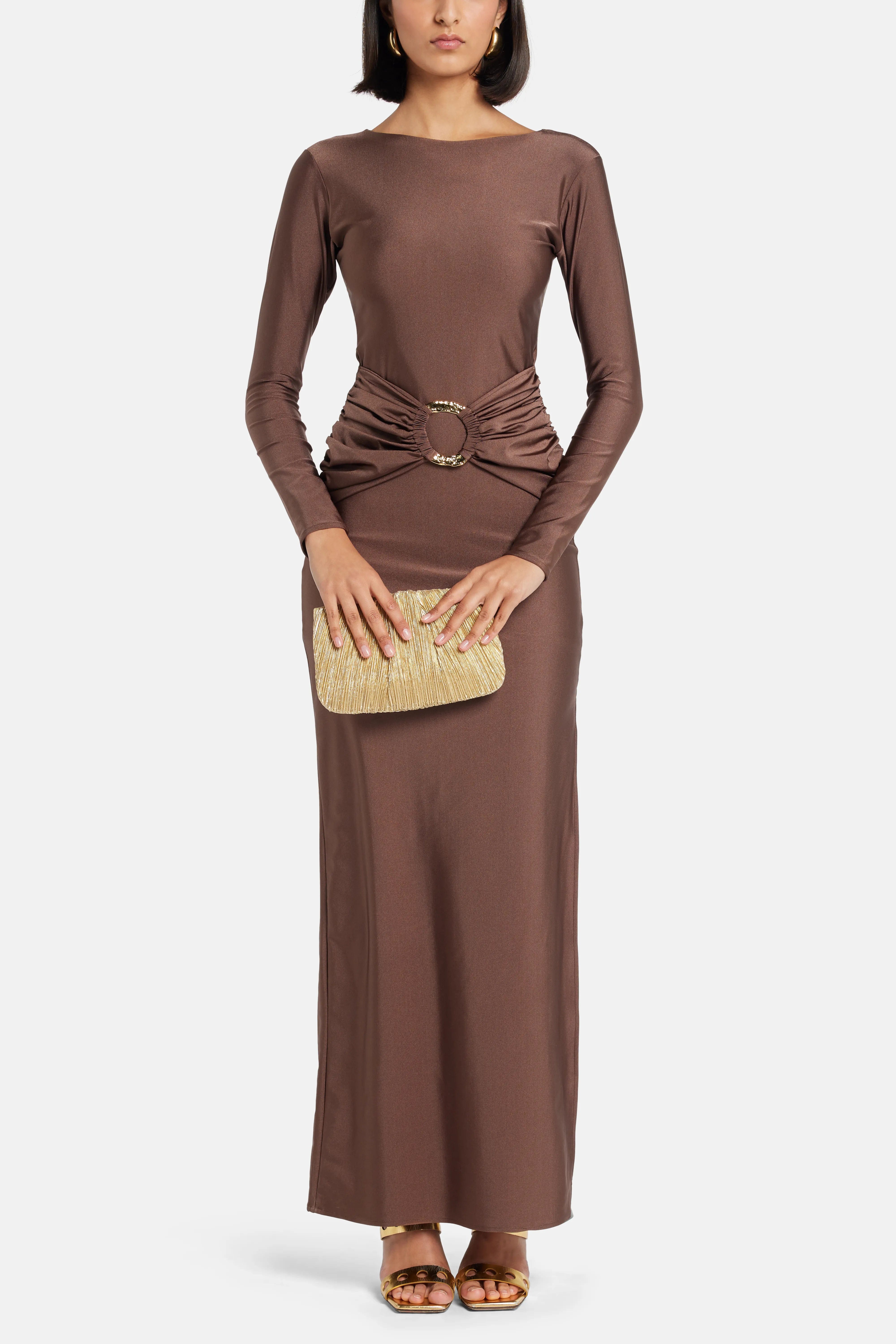LEDIEL Duna Maxi Dress in Brown