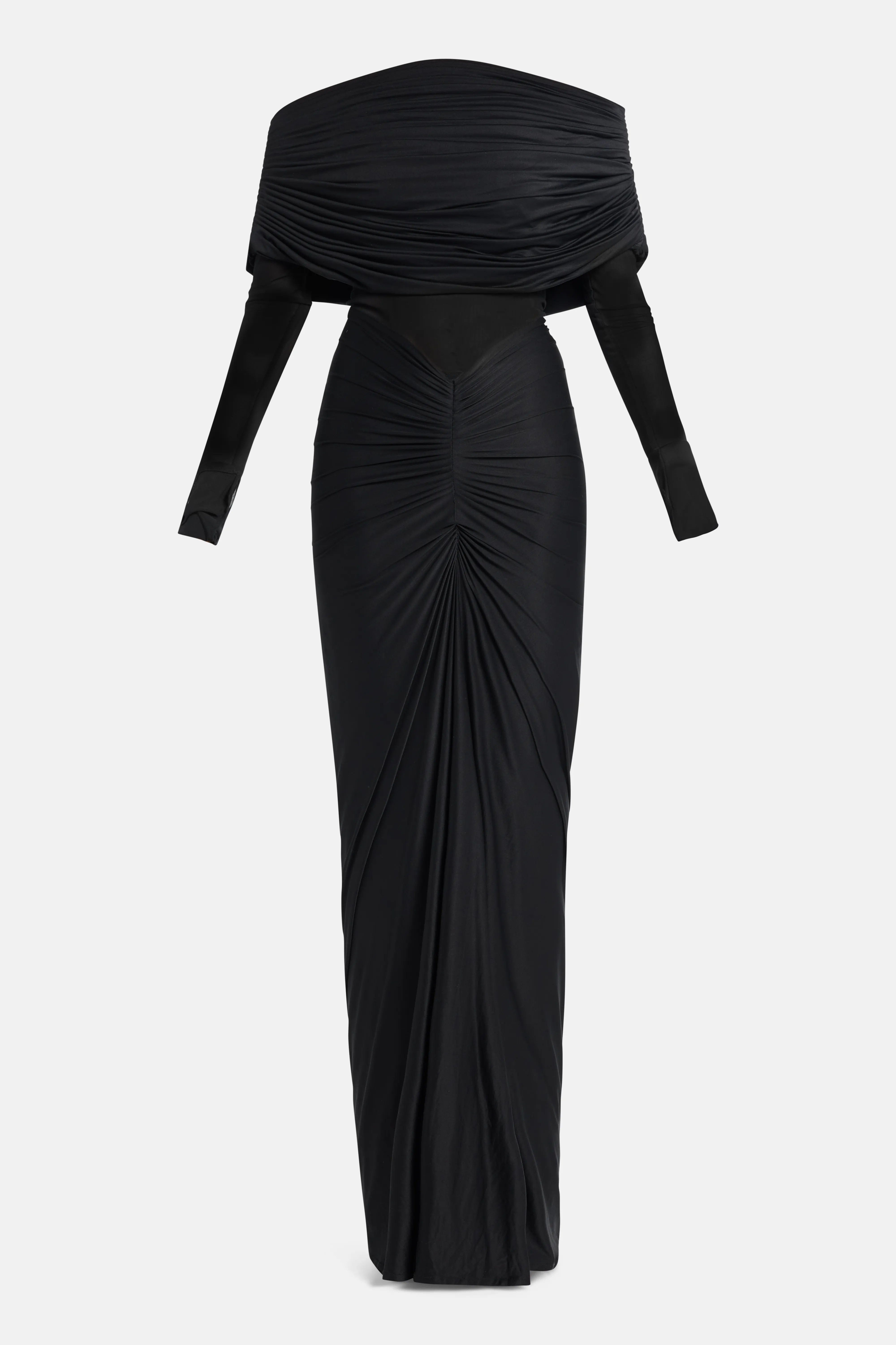 Deme By Gabriella Jolene Off Shoulder Maxi Dress in Black
