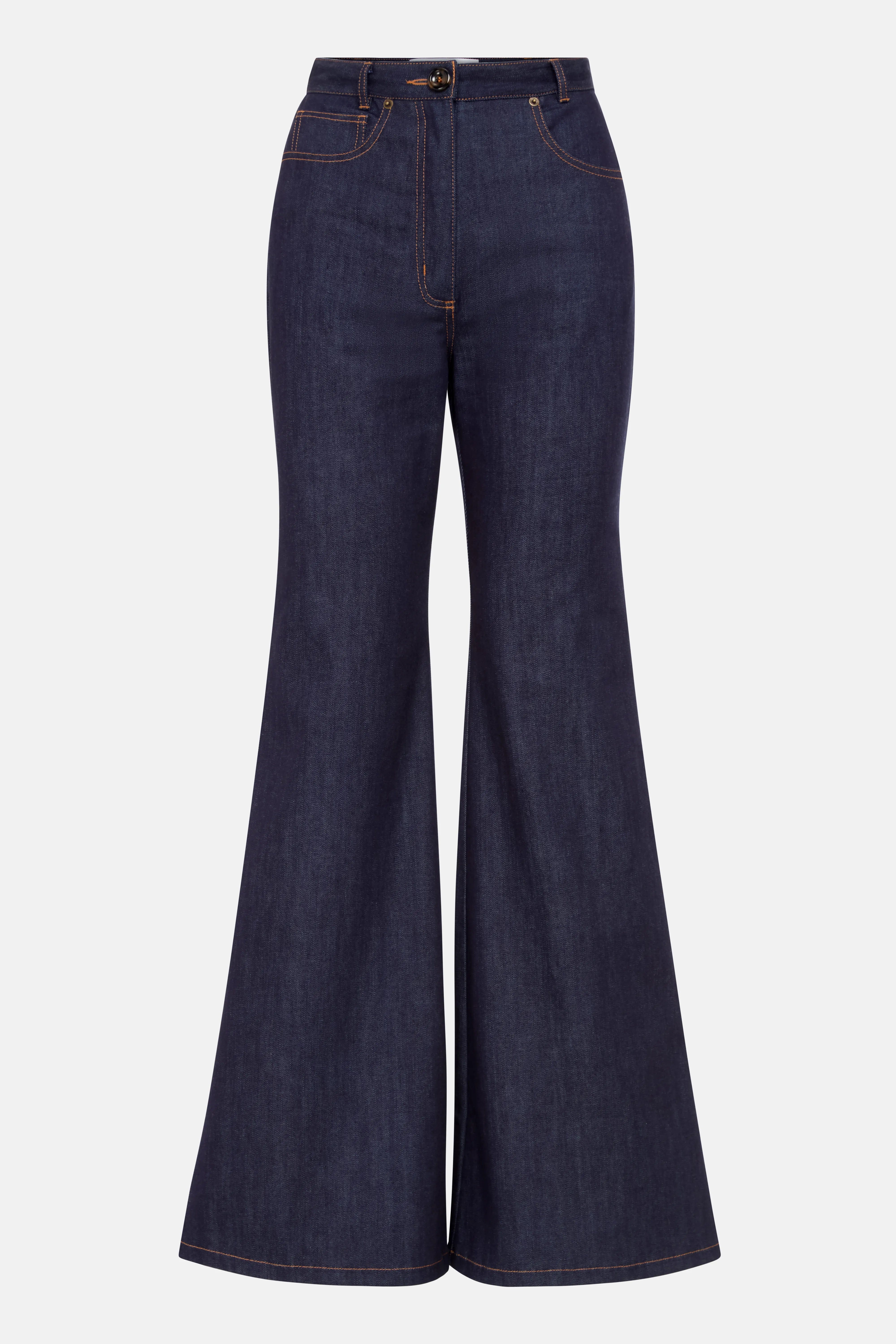 Florence & Fortitude Pamela Denim Cotton Flared Jeans in Blue