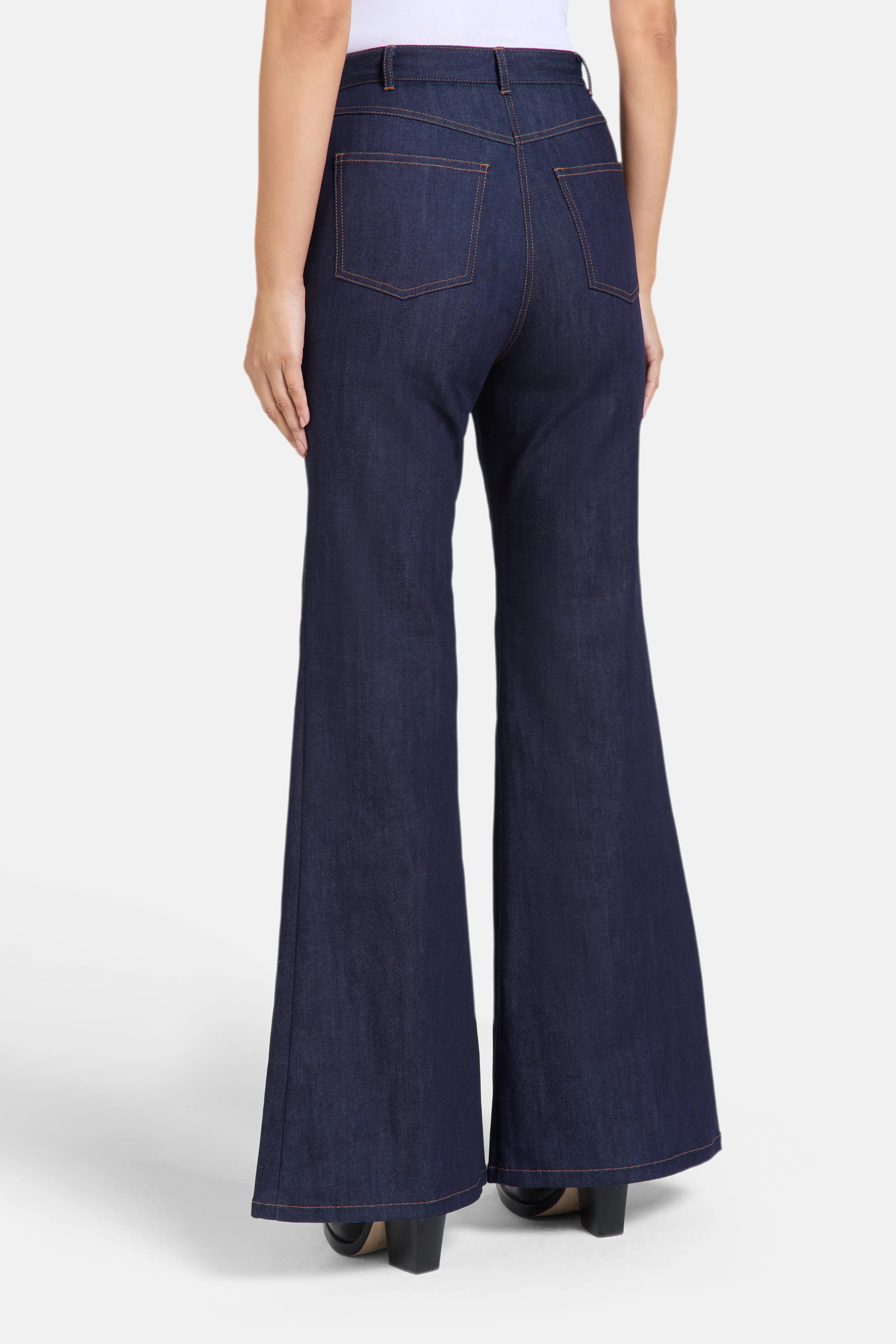 Florence & Fortitude Pamela Denim Cotton Flared Jeans in Blue