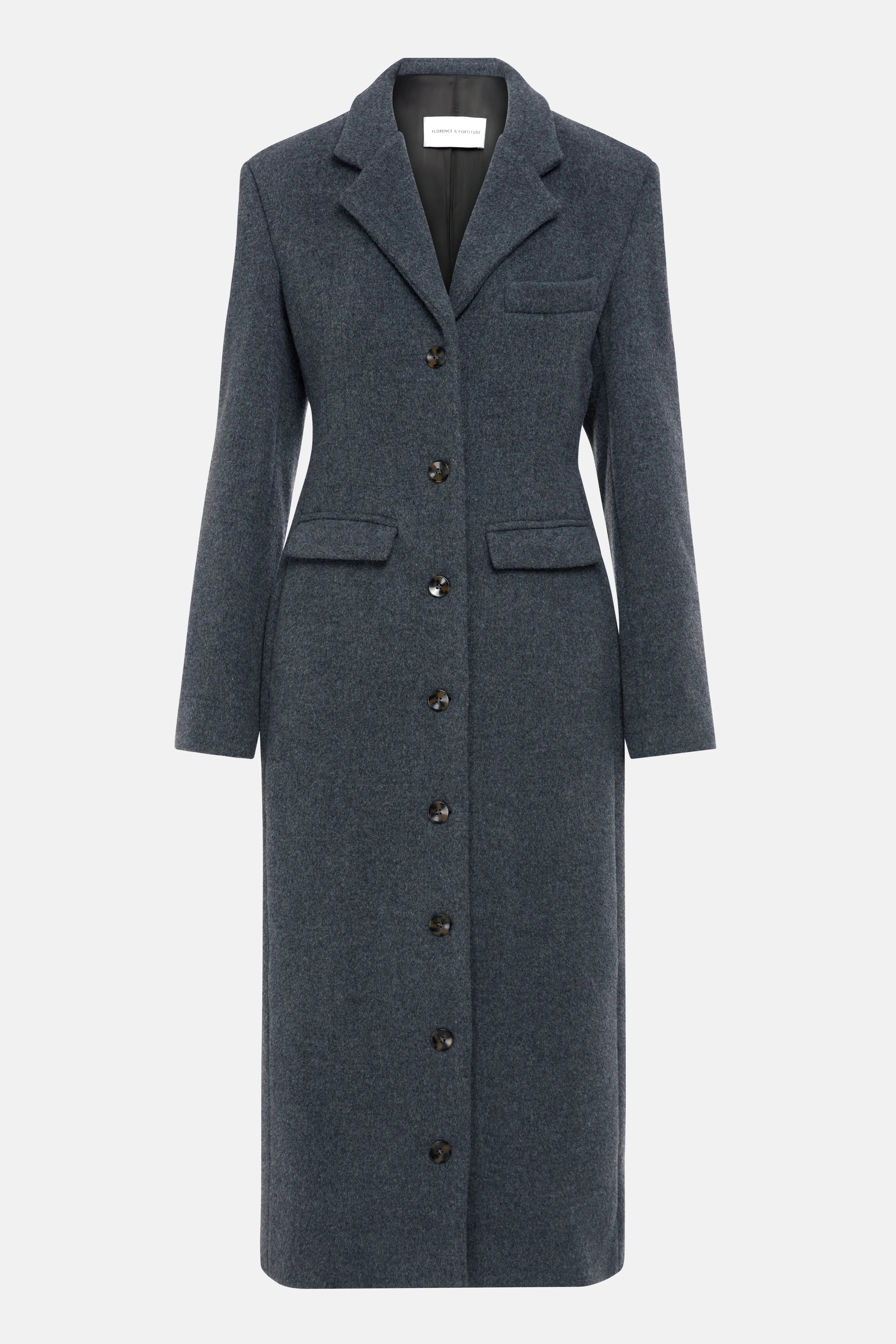 Florence & Fortitude Austen Wool Winter Coat in Grey