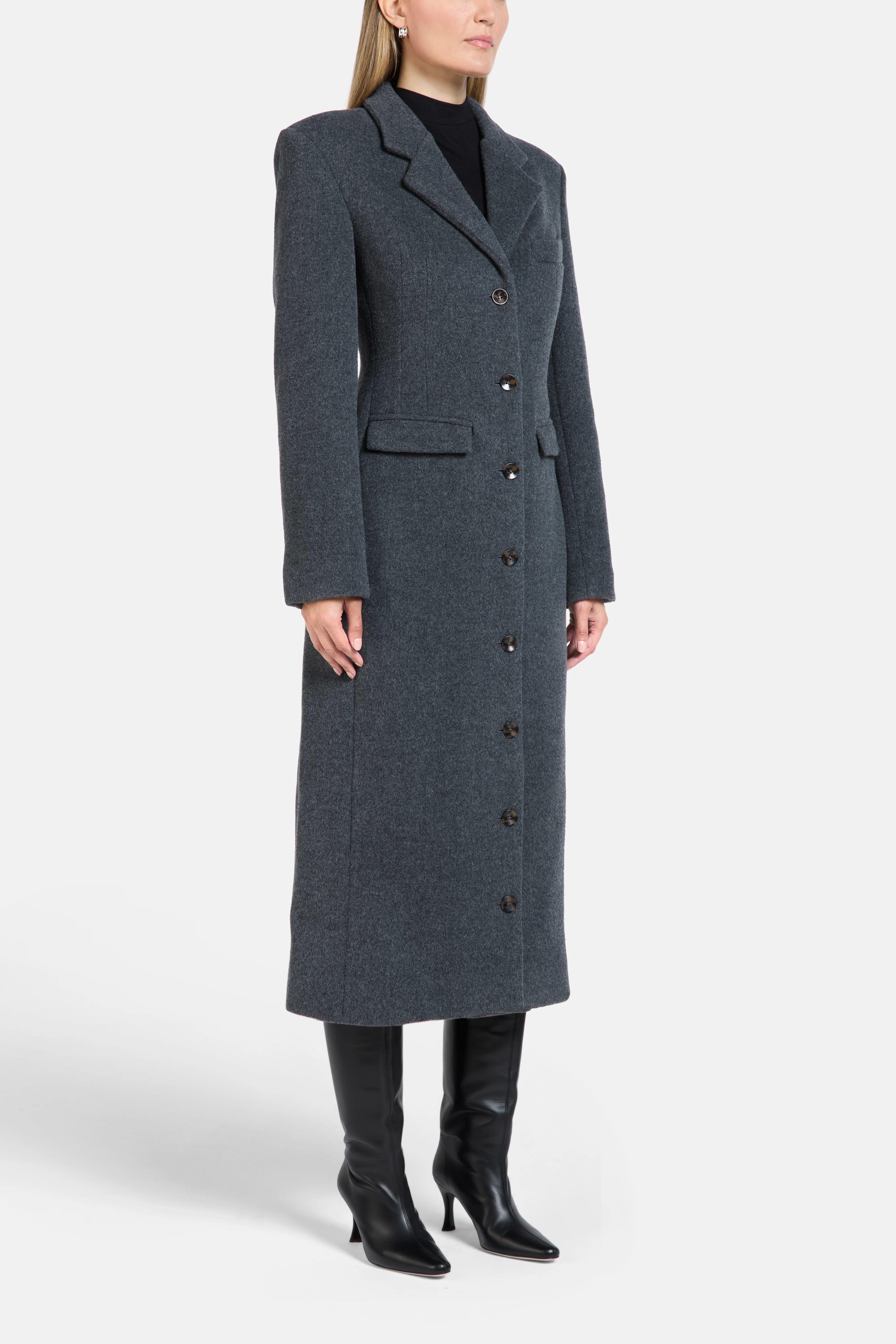 Florence & Fortitude Austen Wool Winter Coat in Grey