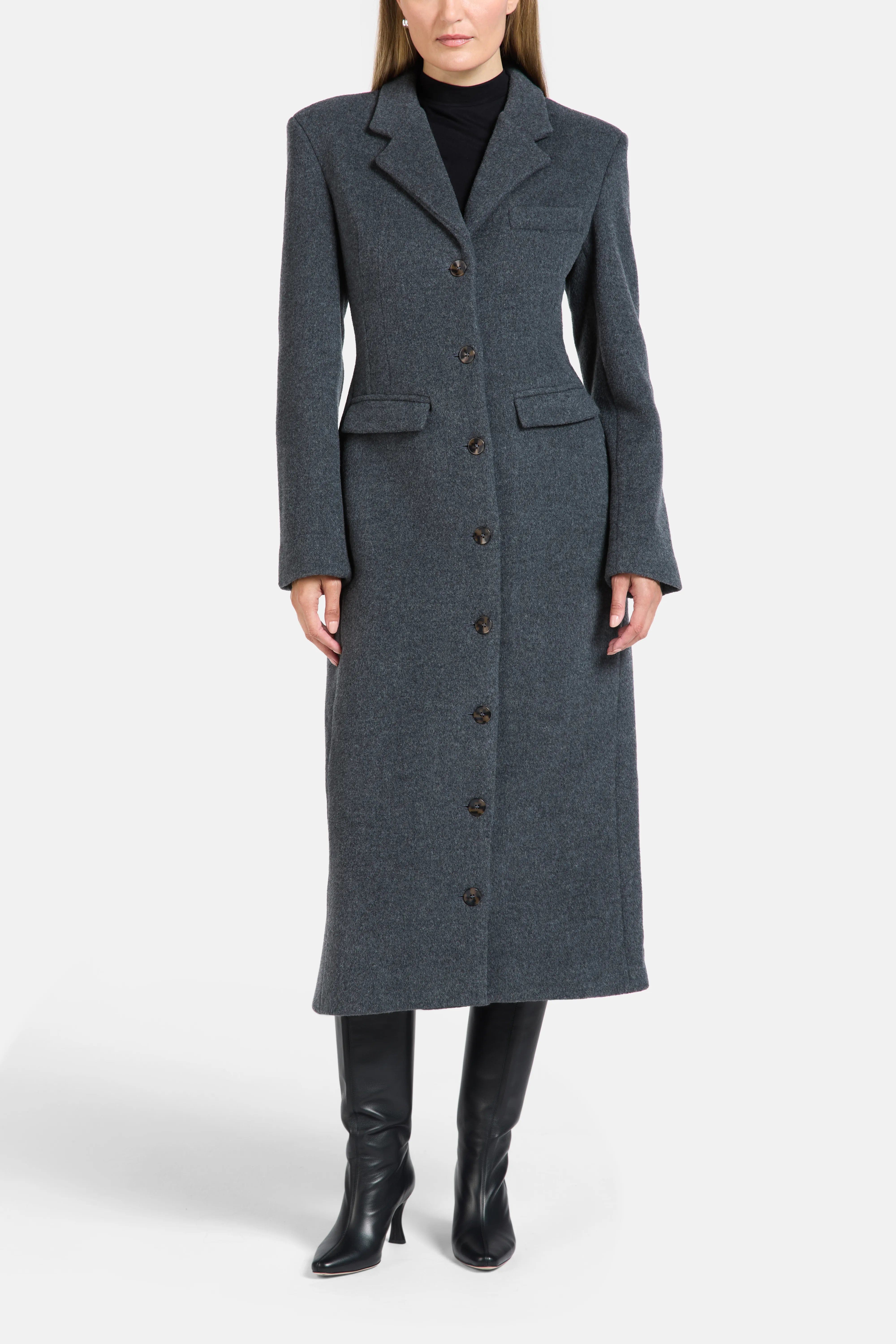 Florence & Fortitude Austen Wool Winter Coat in Grey