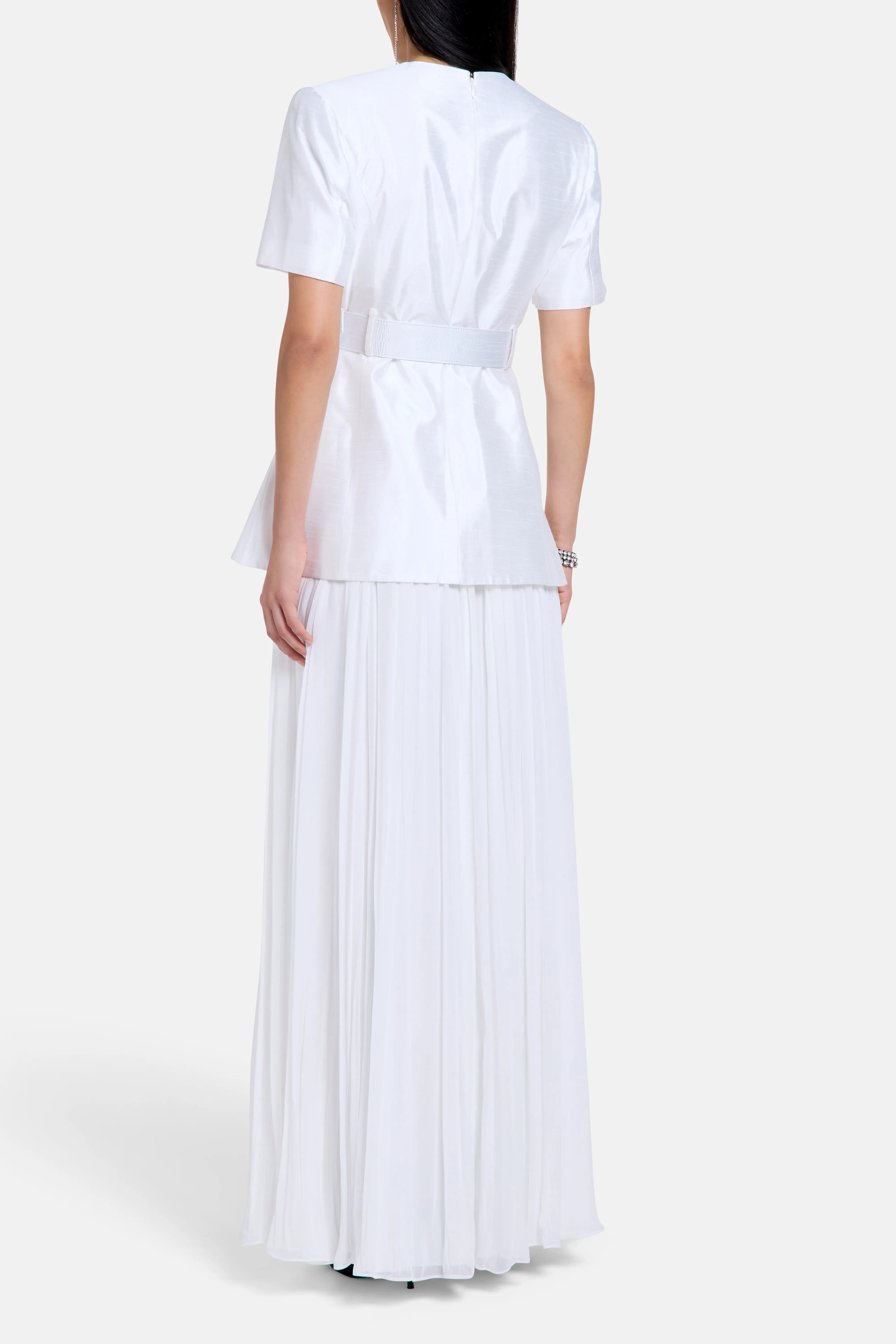 COPURS Raisa Belted Maxi Dress in White