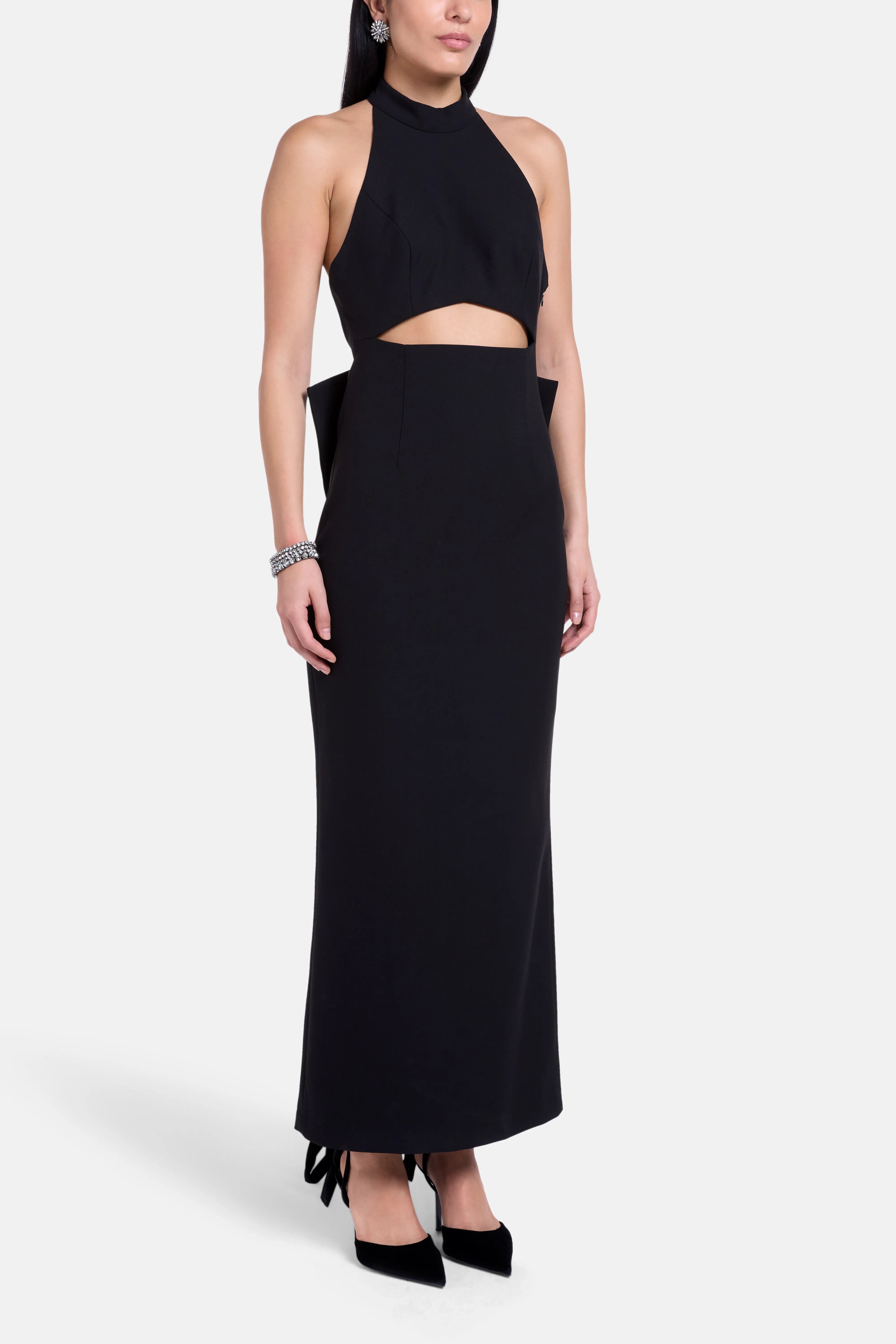 ALB London Elba Cut Out Maxi Dress In Black