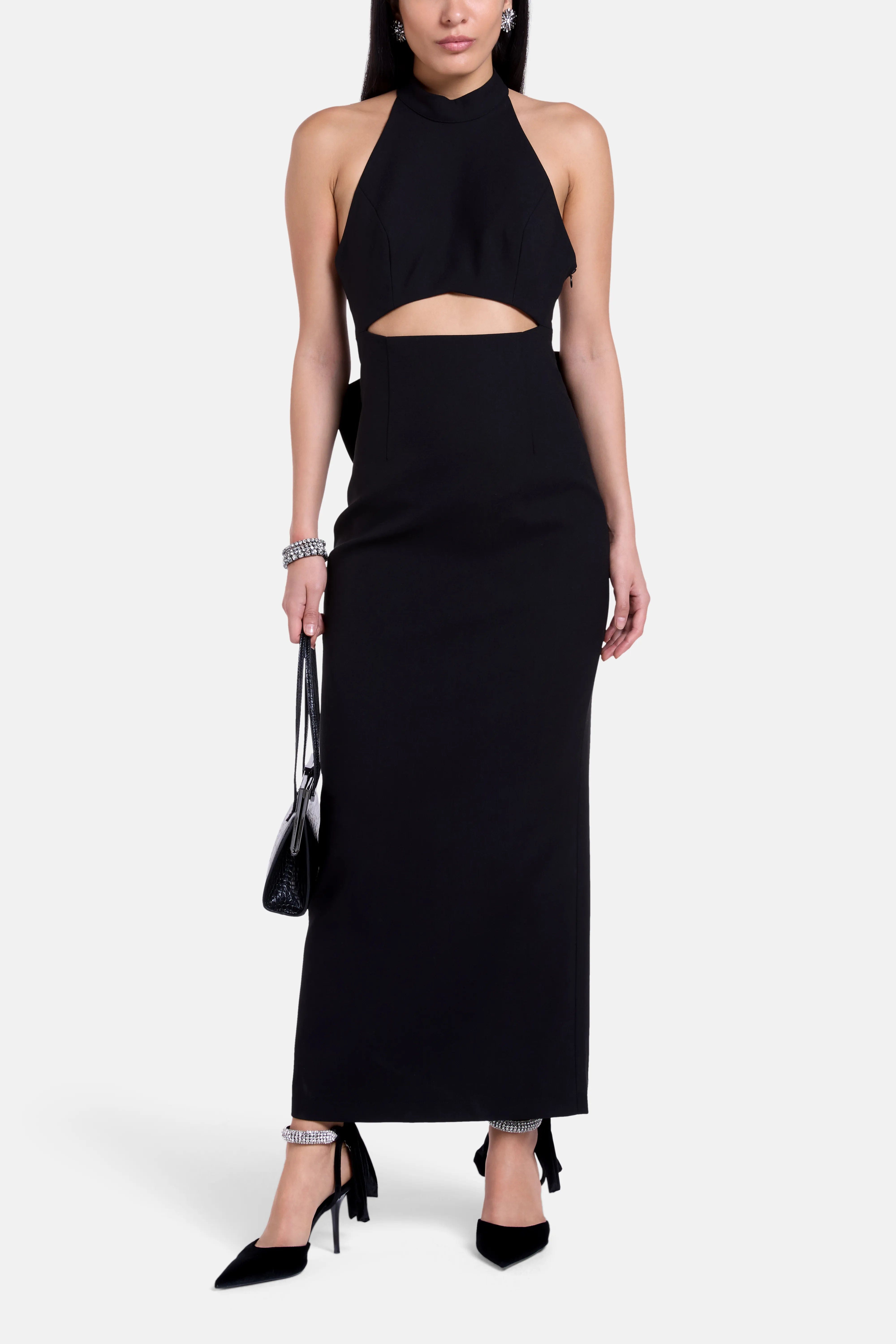 ALB London Elba Cut Out Maxi Dress In Black