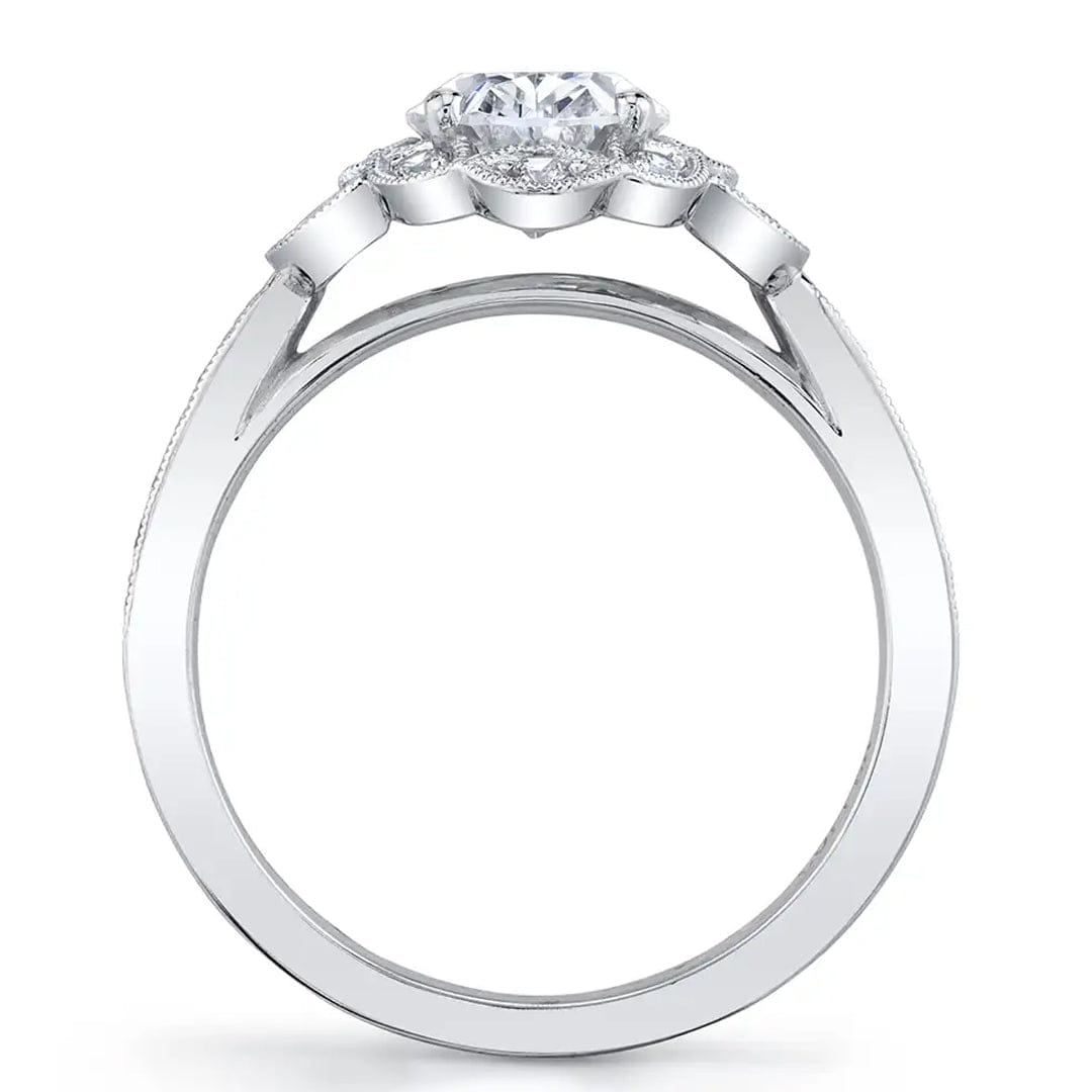 Sylvie Oval Cut Floral Engagement Ring