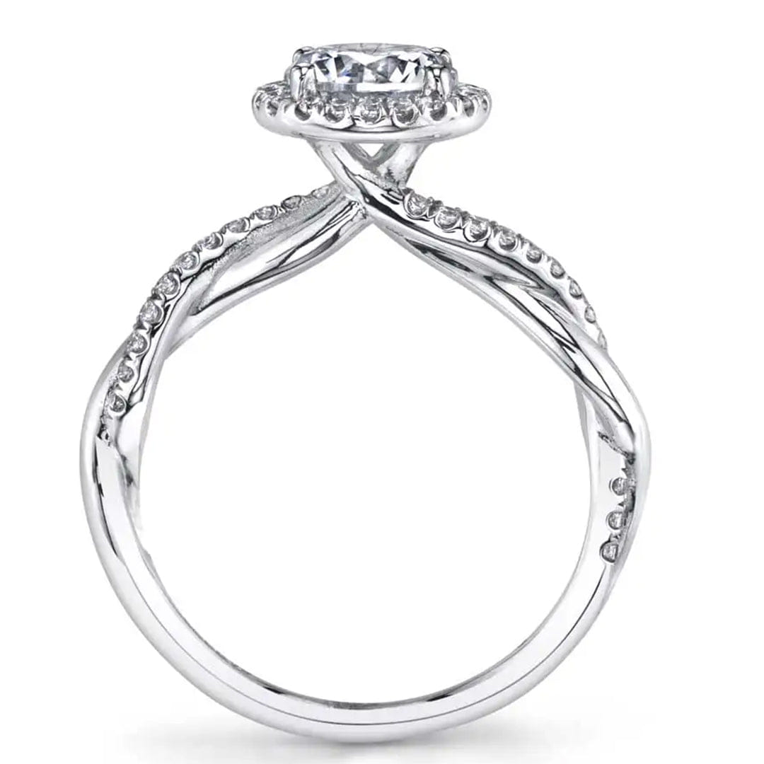 Sylvie Modern Halo Diamond Spiral Engagement Ring