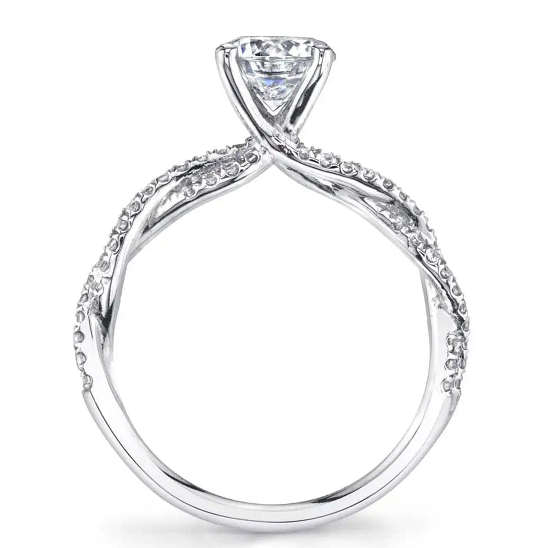 Sylvie Round Cut Spiral Engagement Ring
