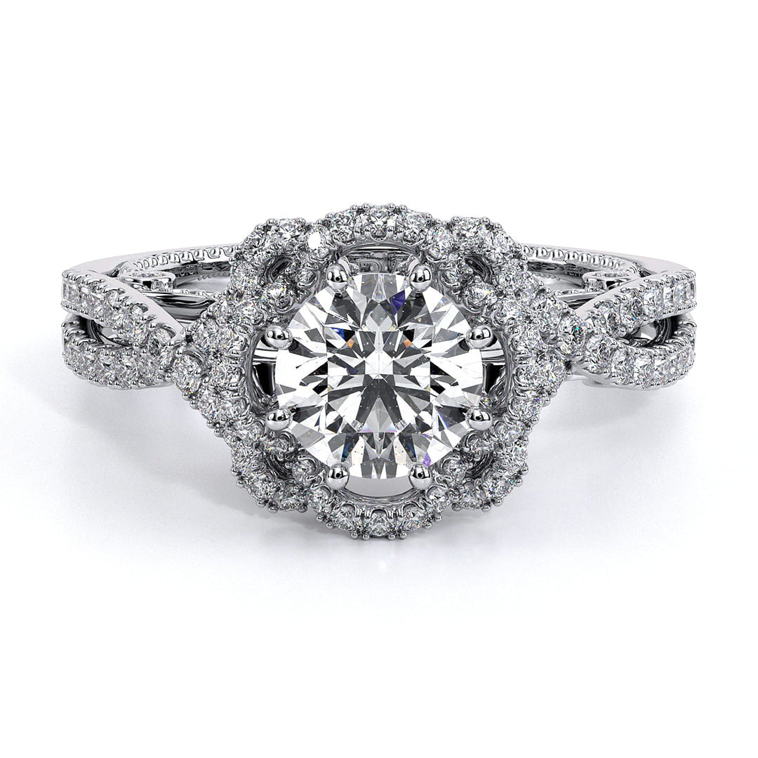 Verragio Twisted Shank Halo Diamond Engagement Ring