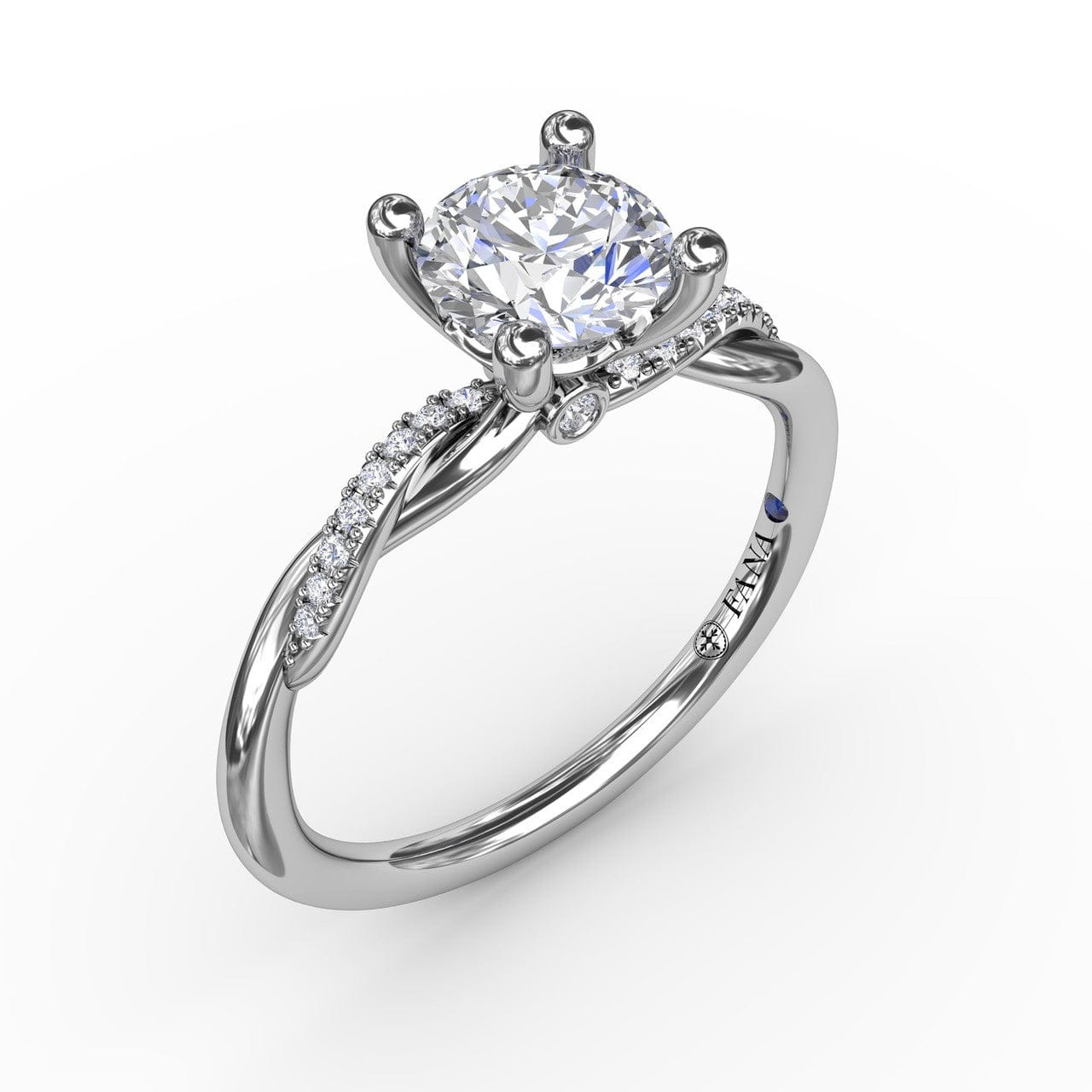 Fana Classic Round Diamond Solitaire Engagement Ring With Twisted Shank