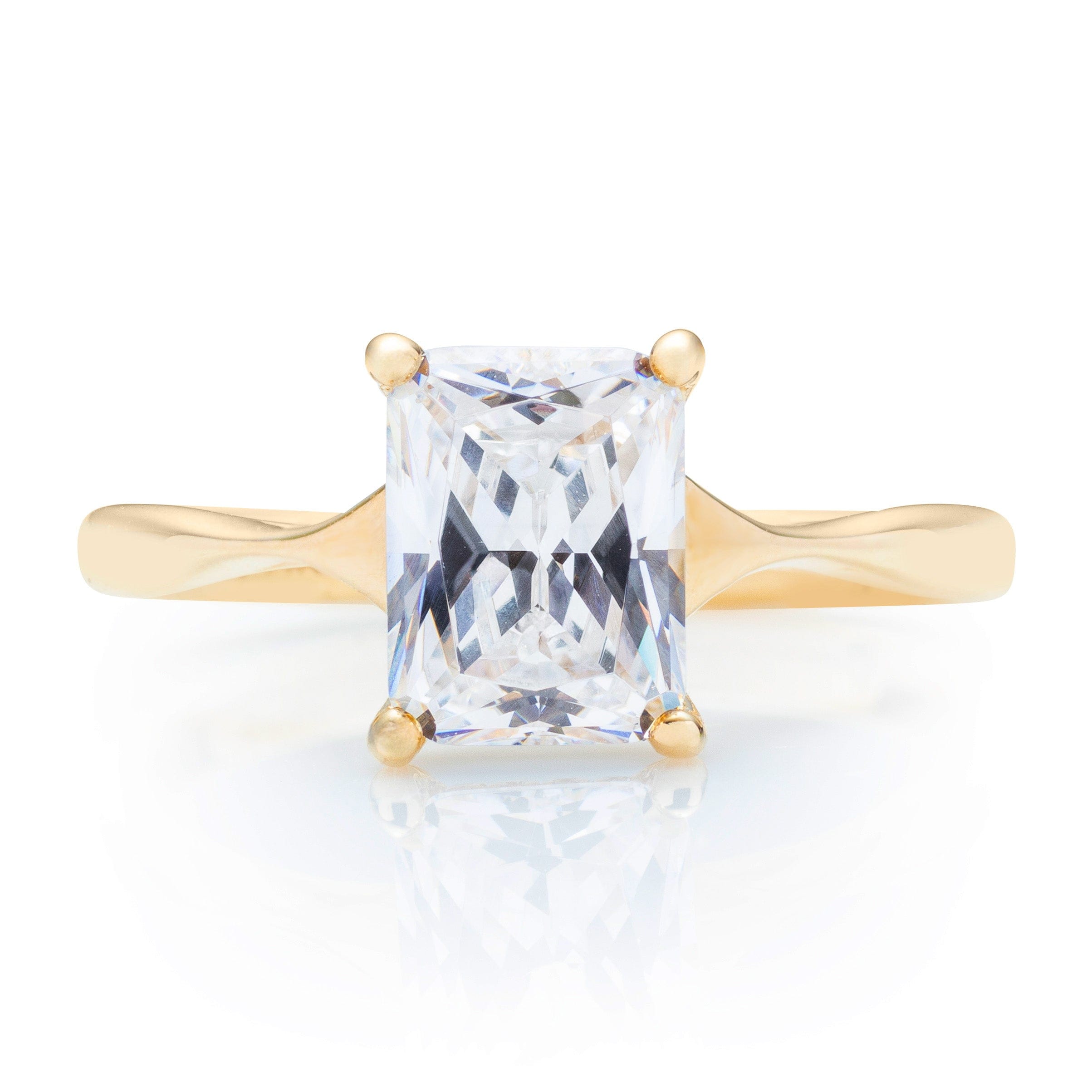 Classique Creations Graduated Shank Hidden Halo High Polish Engagement Ring