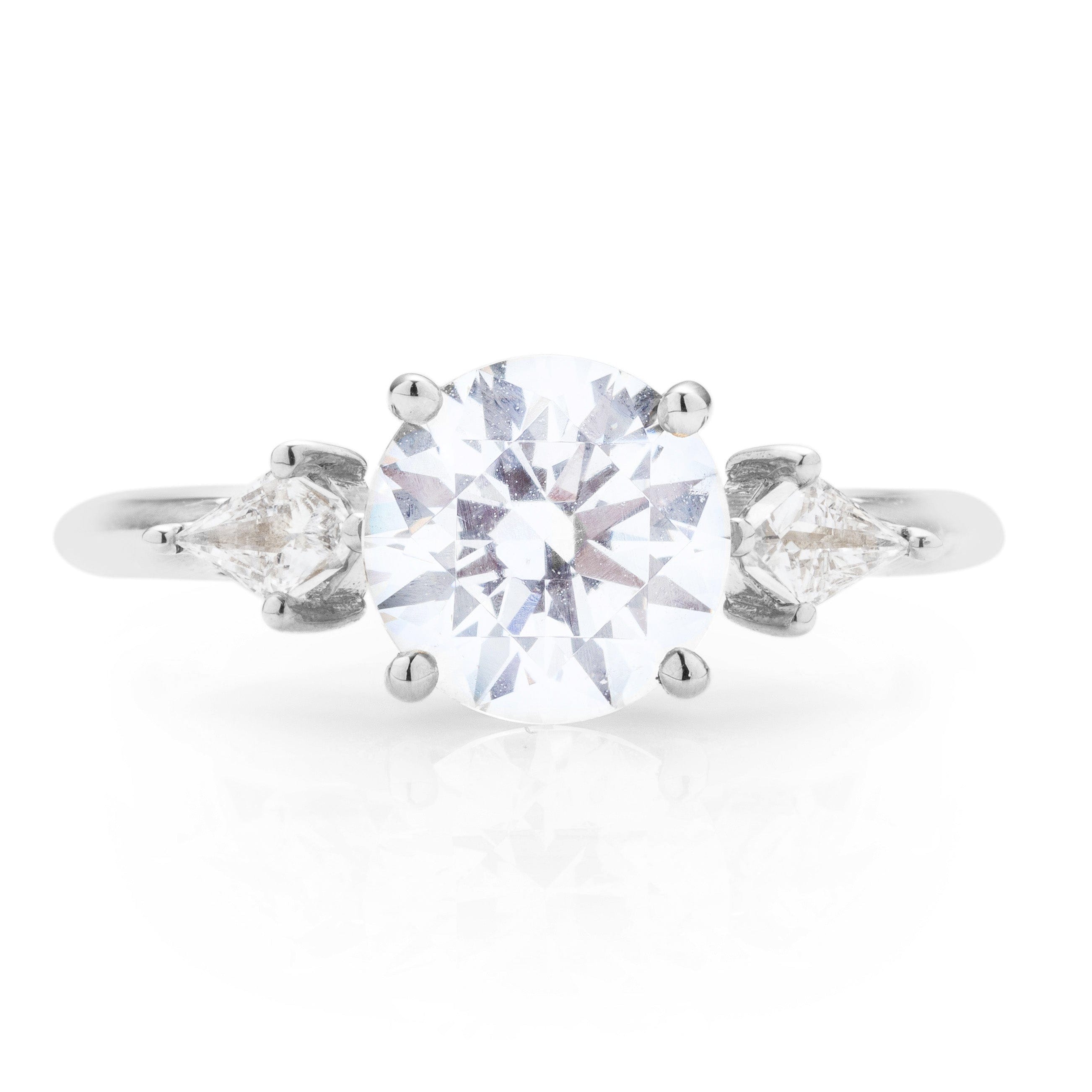 Classique Creations Kite Diamond Three Stone Engagement Ring