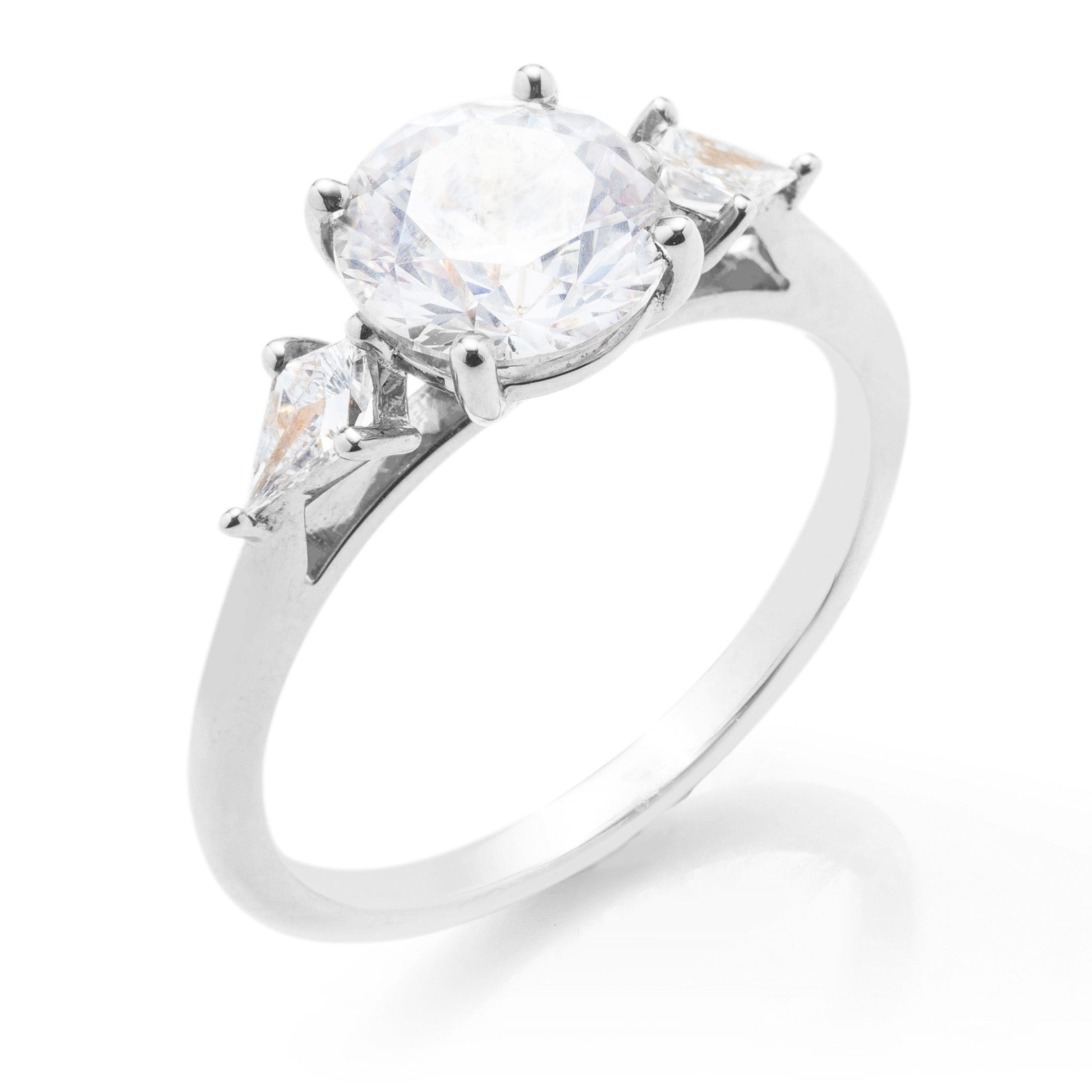 Classique Creations Kite Diamond Three Stone Engagement Ring
