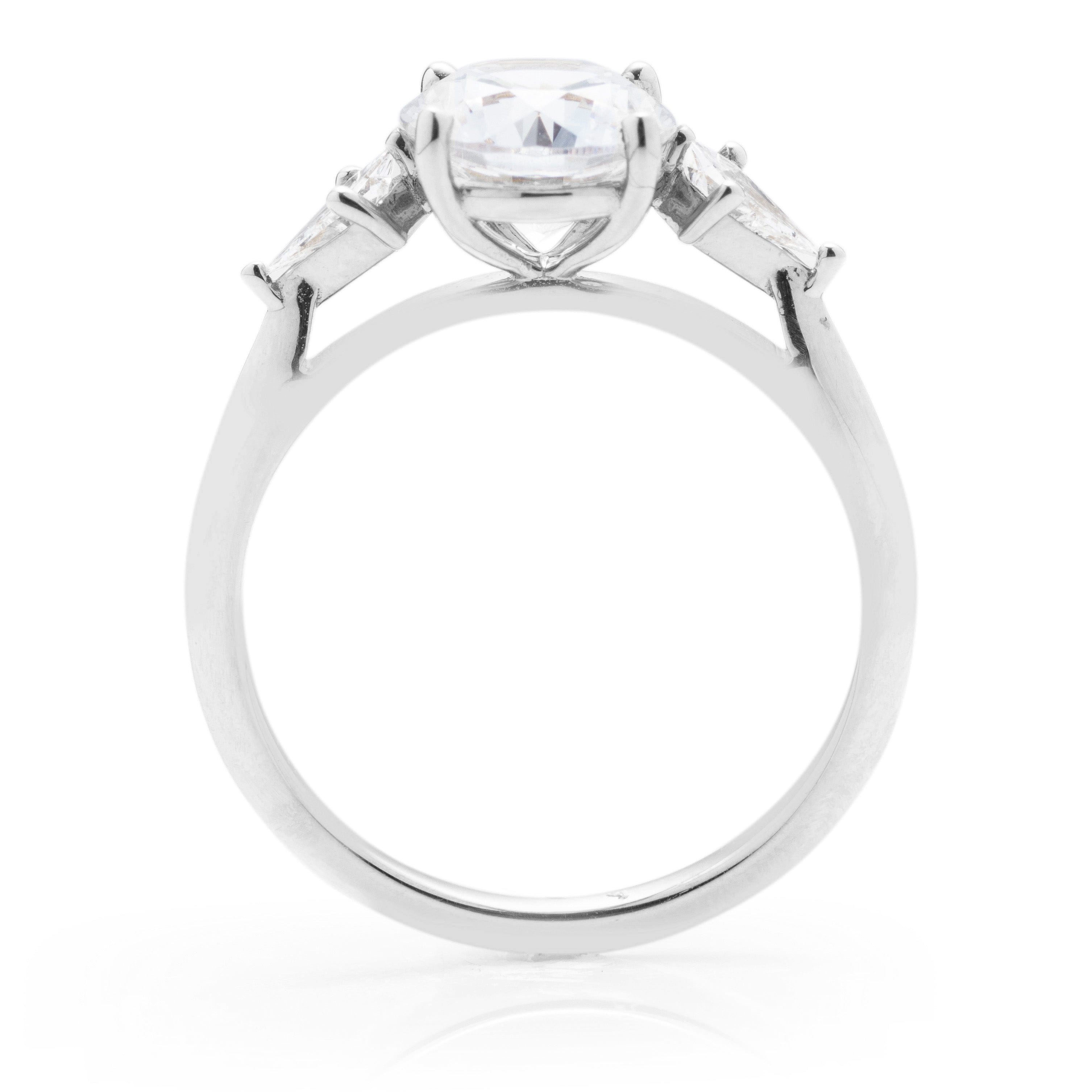 Classique Creations Kite Diamond Three Stone Engagement Ring